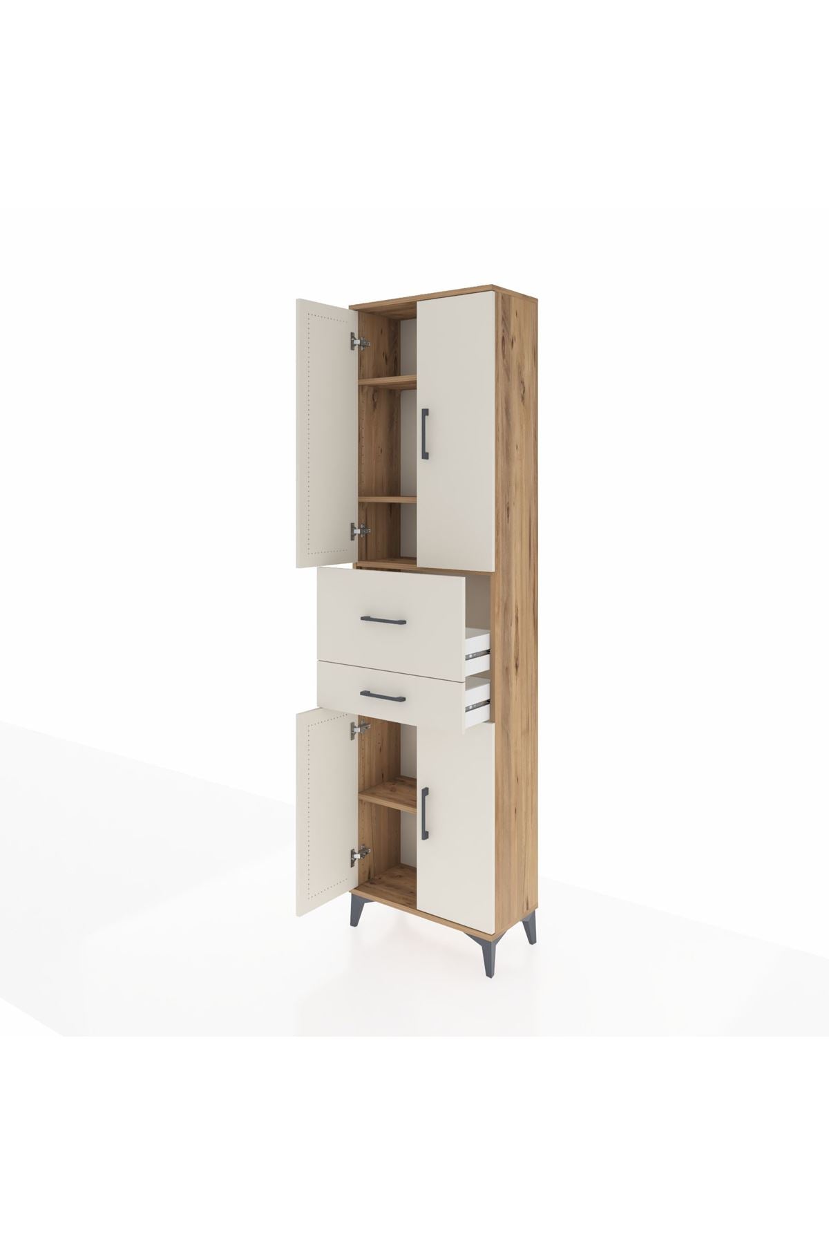 Arges Dolap 4 Raflı 2 Çekmeceli 4 Kapaklı 60x30x221 - S29M220V7A
