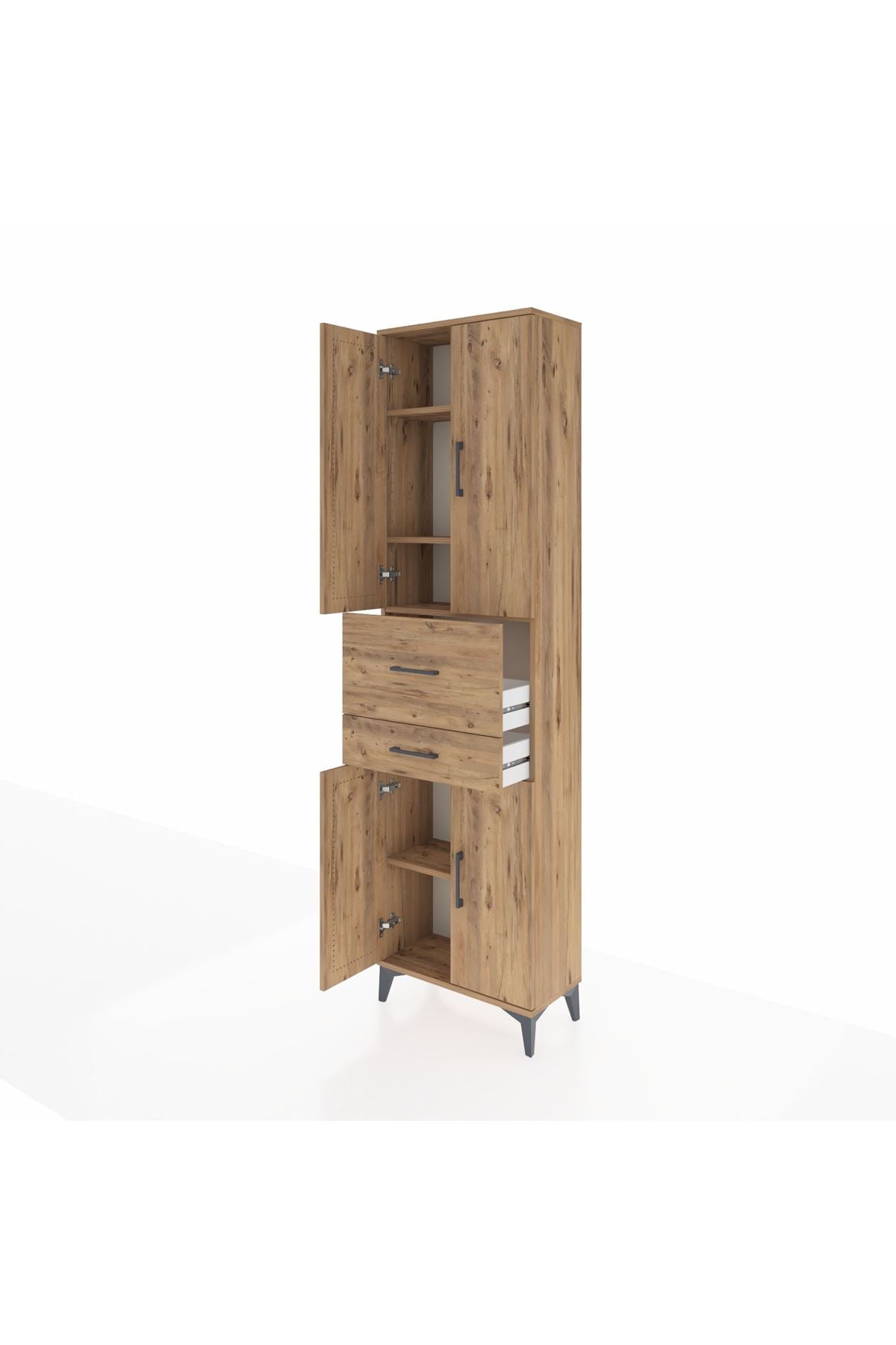 Arges Dolap 4 Raflı 2 Çekmeceli 4 Kapaklı 60x30x221 - S29M220V9A