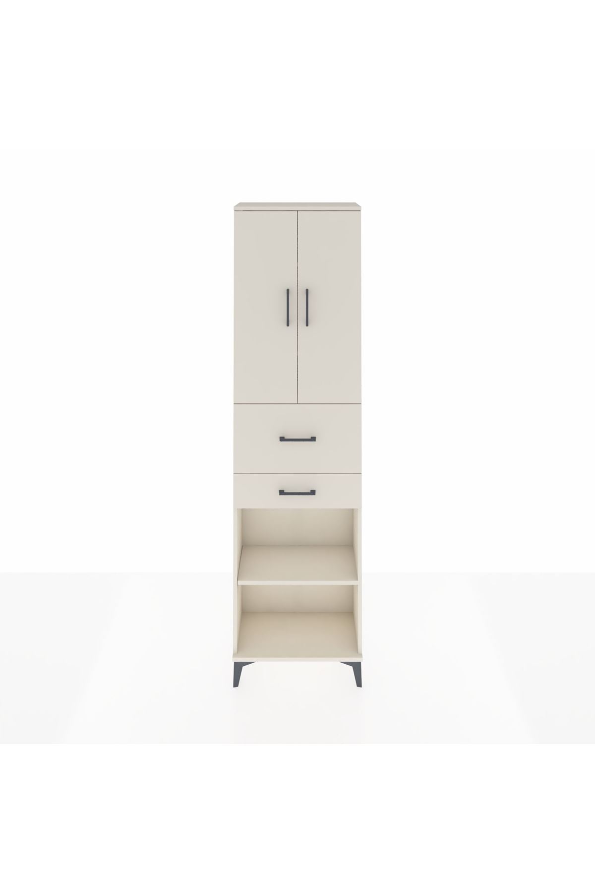 Arges Dolap 4 Raflı 2 Çekmeceli 2 Kapaklı 60x30x221 - S29M221V1A