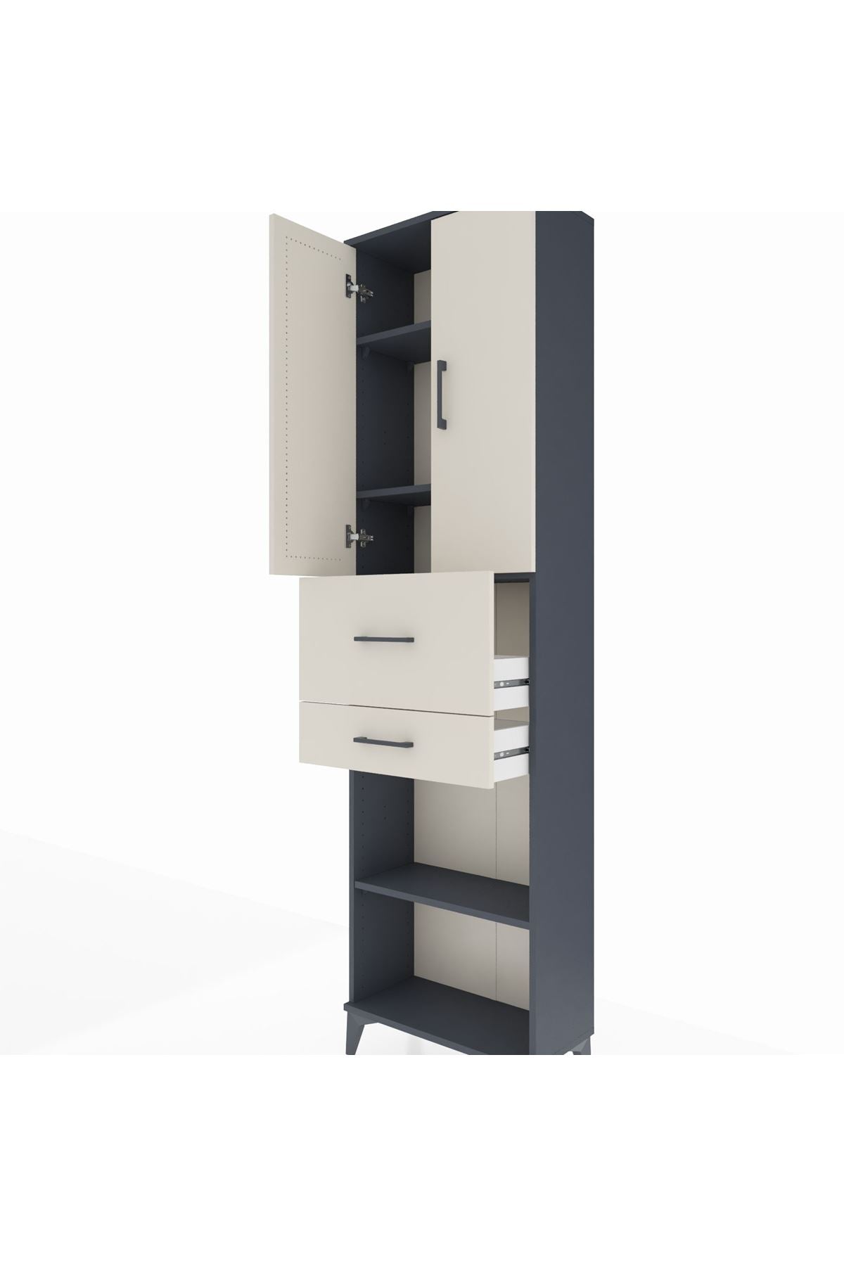 Arges Dolap 4 Raflı 2 Çekmeceli 2 Kapaklı 60x30x221 - S29M221V4A