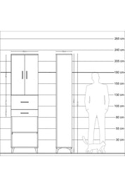 Arges Dolap 4 Raflı 2 Çekmeceli 2 Kapaklı 60x30x221 - S29M221V4A