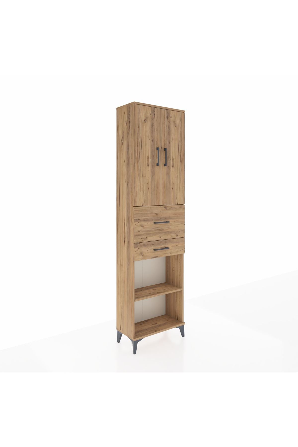 Arges Dolap 4 Raflı 2 Çekmeceli 2 Kapaklı 60x30x221 - S29M221V9A