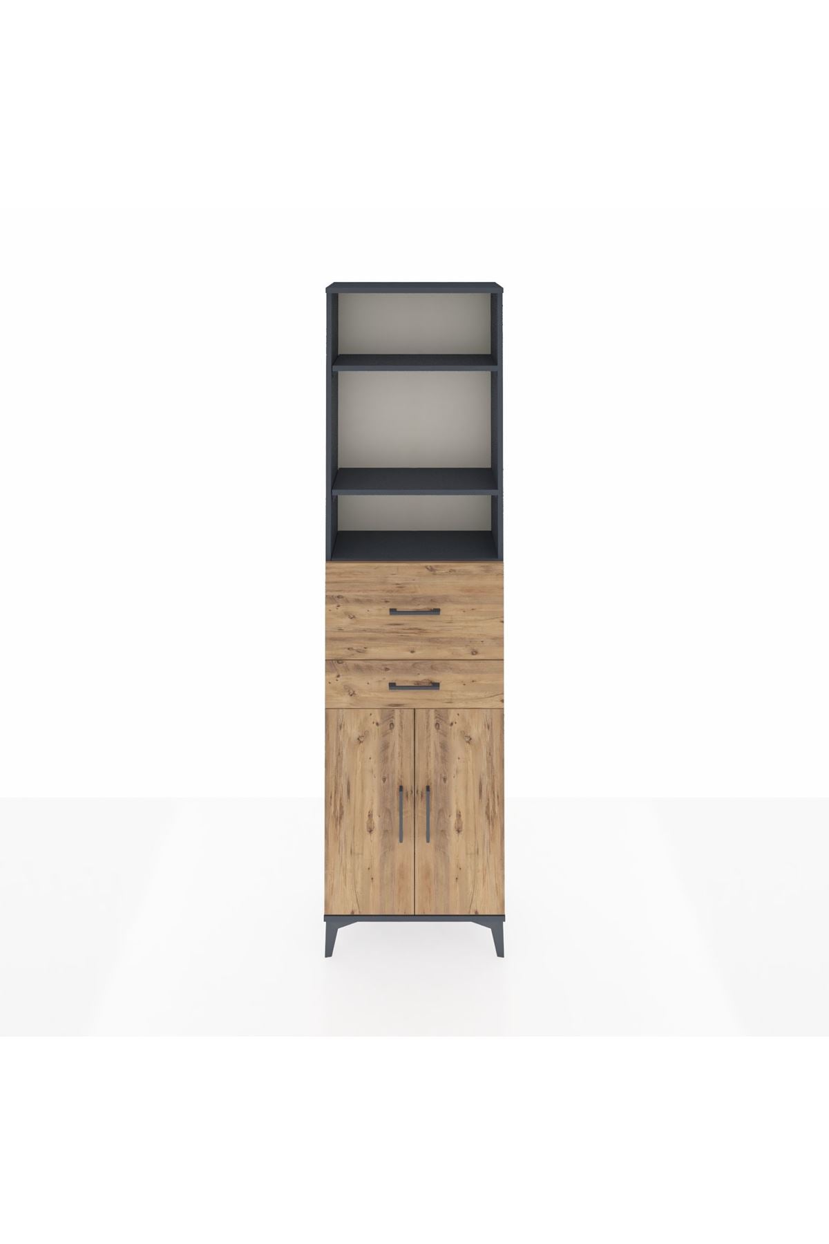 Arges Dolap 4 Raflı 2 Çekmeceli 2 Kapaklı 60x30x221 - S29M222V6A