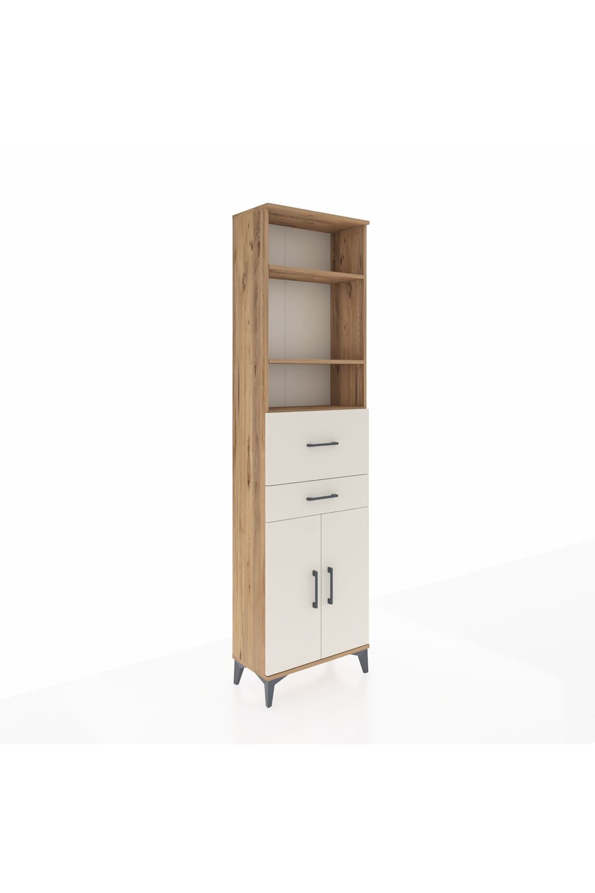 Arges Dolap 4 Raflı 2 Çekmeceli 2 Kapaklı 60x30x221 - S29M222V7A