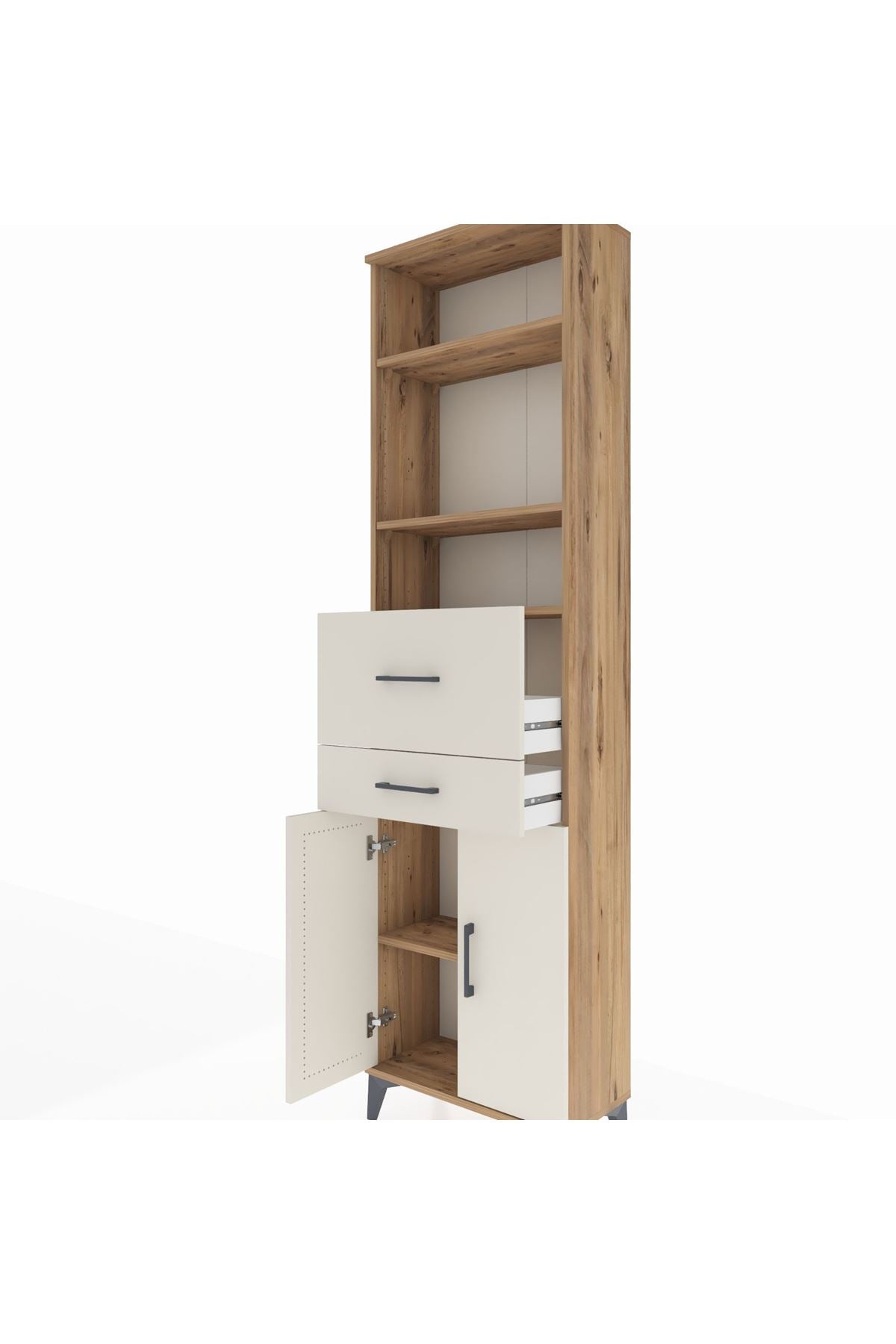 Arges Dolap 4 Raflı 2 Çekmeceli 2 Kapaklı 60x30x221 - S29M222V7A