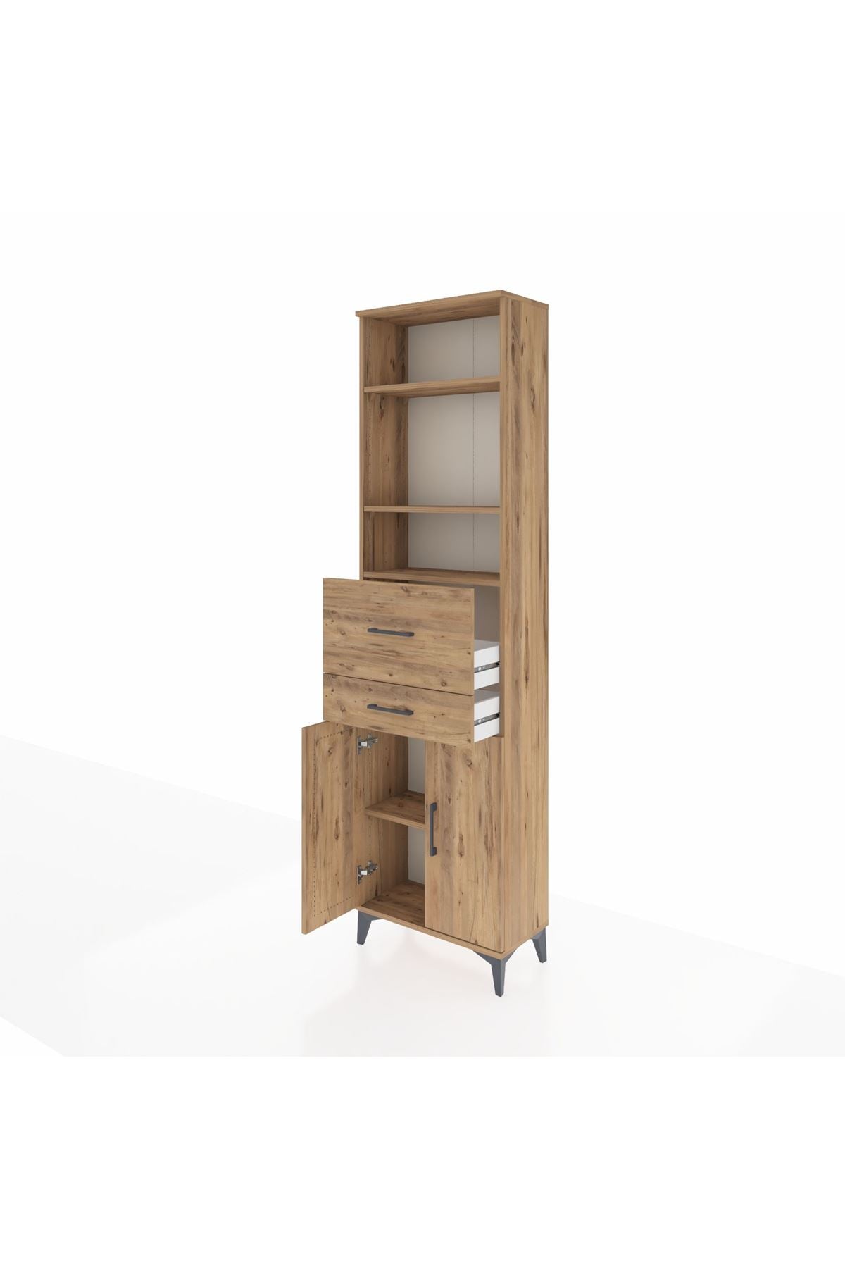 Arges Dolap 4 Raflı 2 Çekmeceli 2 Kapaklı 60x30x221 - S29M222V9A