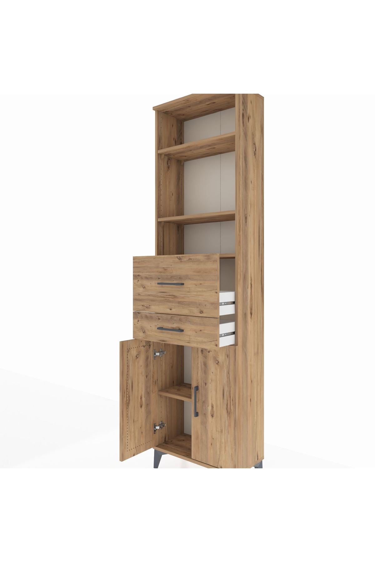 Arges Dolap 4 Raflı 2 Çekmeceli 2 Kapaklı 60x30x221 - S29M222V9A