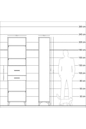 Arges Dolap 4 Raflı 2 Çekmeceli 60x30x221 - S29M223V7A