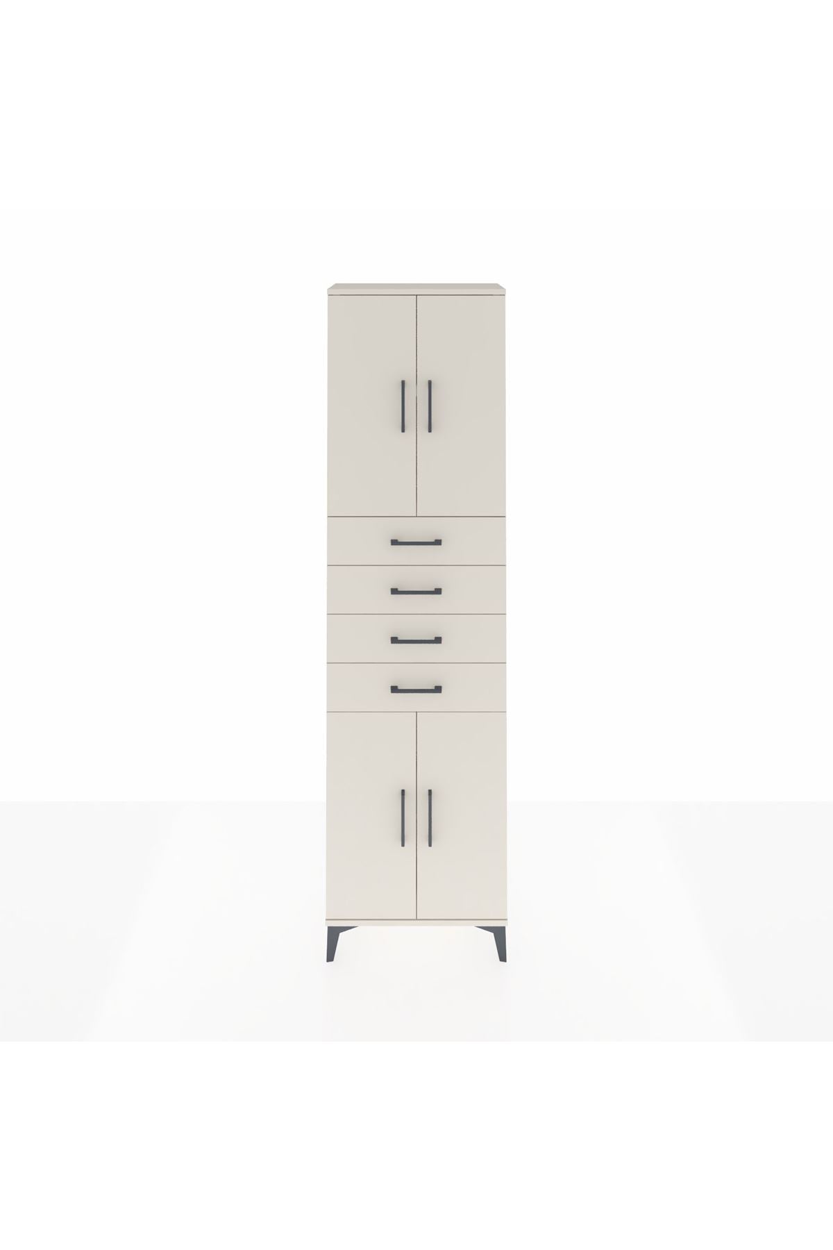 Arges Dolap 3 Raflı 4 Çekmeceli 4 Kapaklı 60x30x221 - S29M224V1A