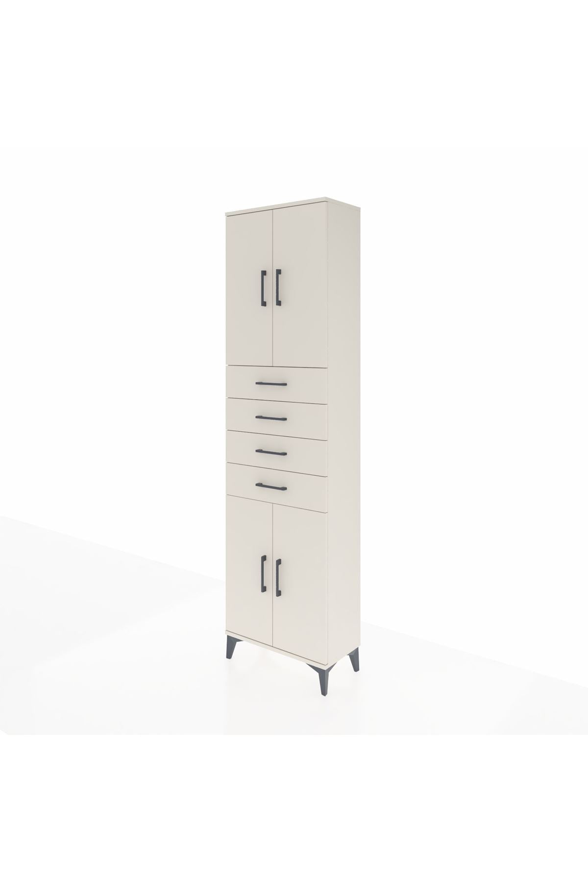 Arges Dolap 3 Raflı 4 Çekmeceli 4 Kapaklı 60x30x221 - S29M224V1A