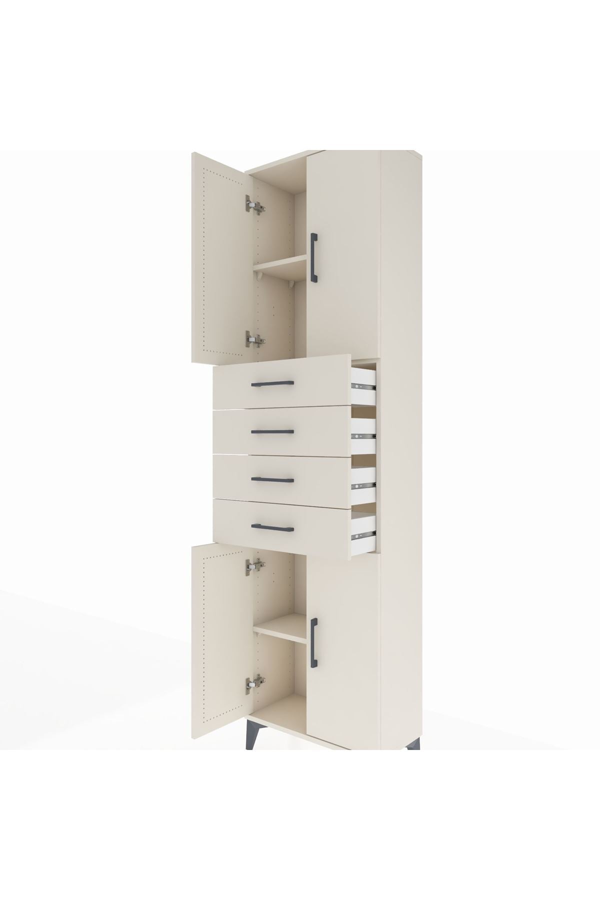 Arges Dolap 3 Raflı 4 Çekmeceli 4 Kapaklı 60x30x221 - S29M224V1A