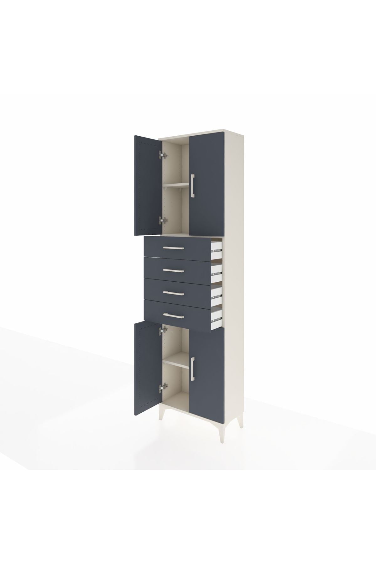Arges Dolap 3 Raflı 4 Çekmeceli 4 Kapaklı 60x30x221 - S29M224V2A