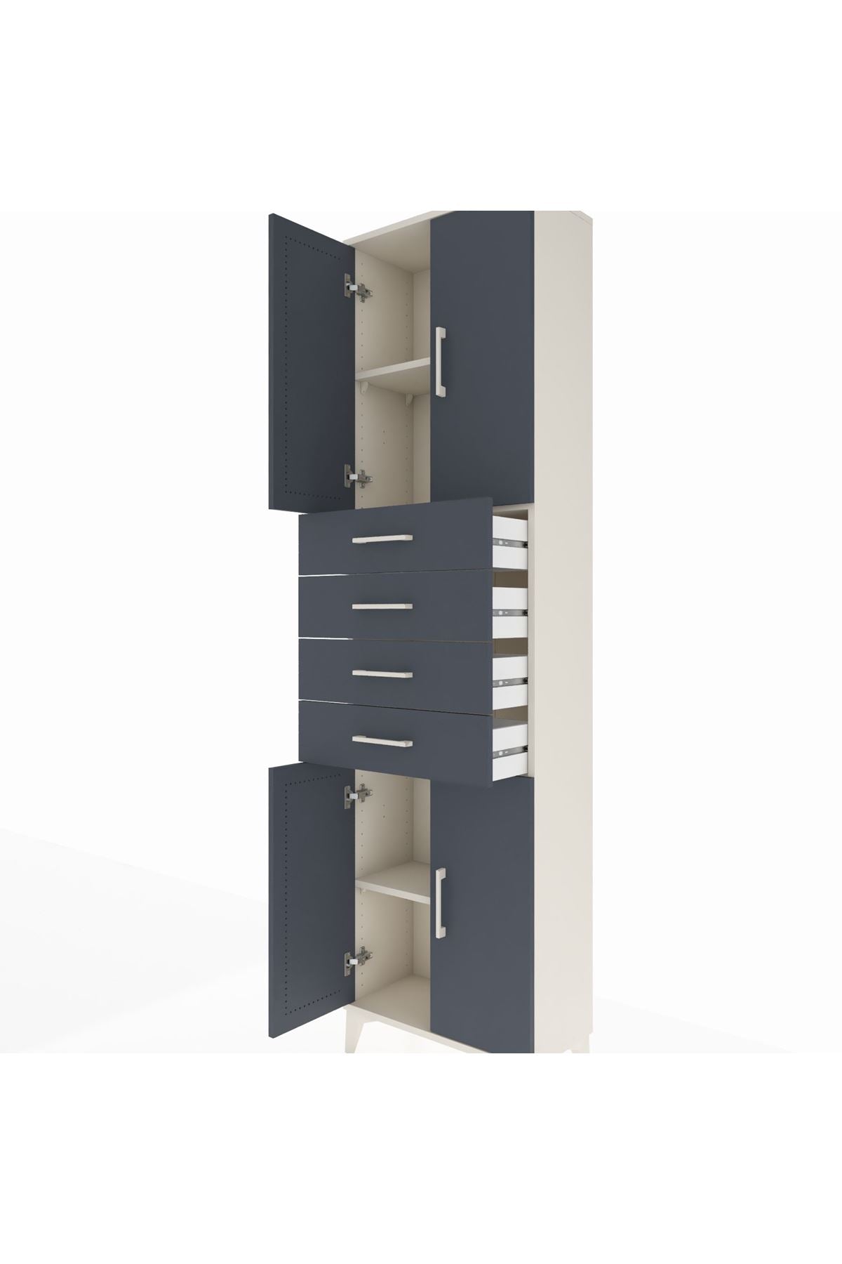 Arges Dolap 3 Raflı 4 Çekmeceli 4 Kapaklı 60x30x221 - S29M224V2A