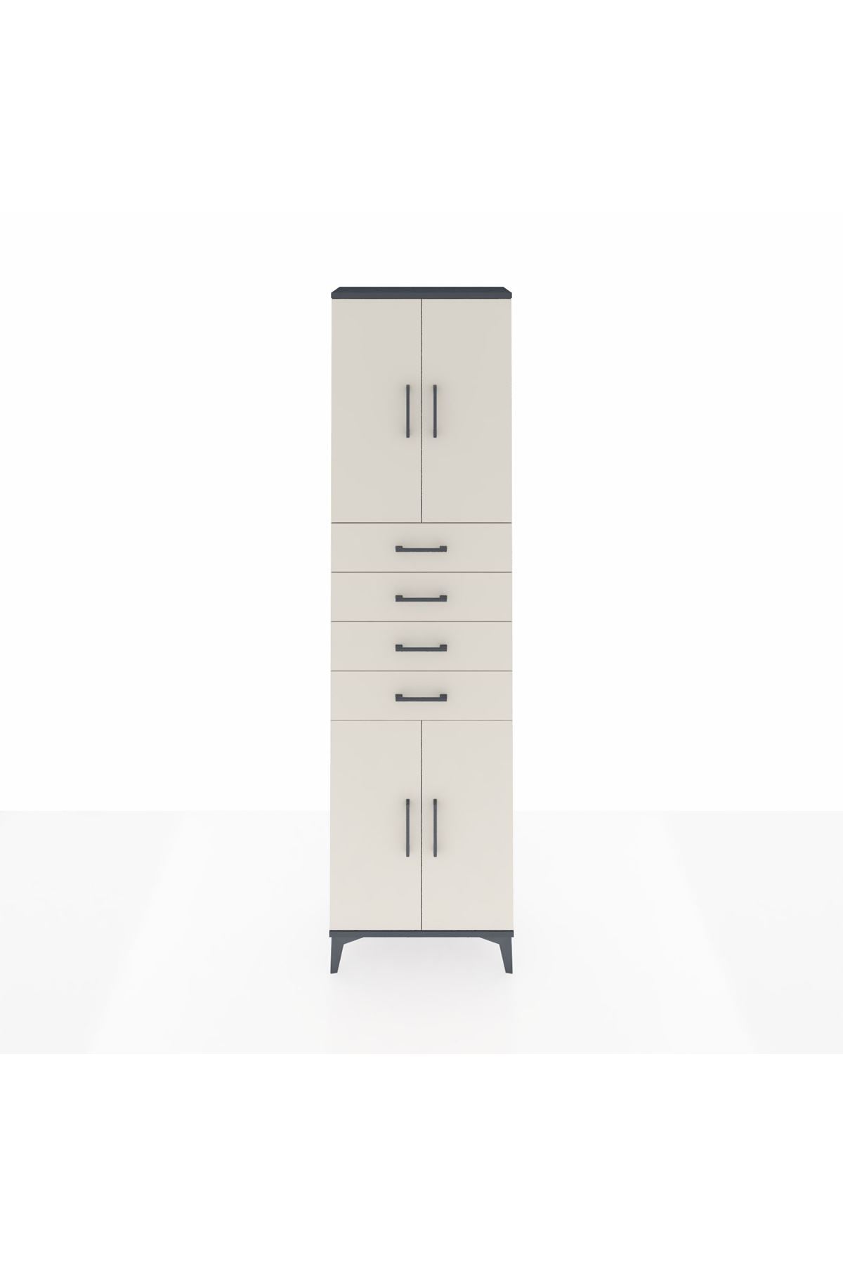 Arges Dolap 3 Raflı 4 Çekmeceli 4 Kapaklı 60x30x221 - S29M224V4A