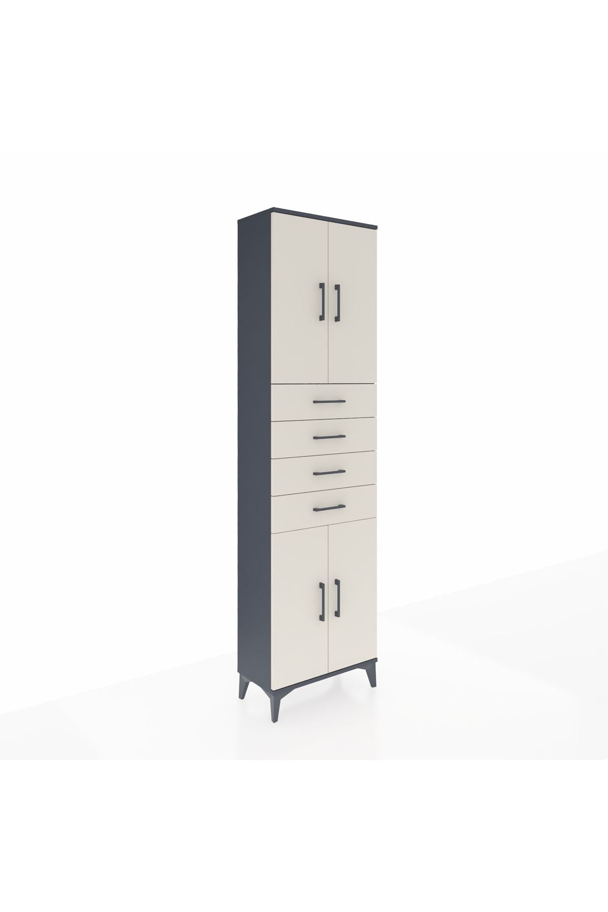 Arges Dolap 3 Raflı 4 Çekmeceli 4 Kapaklı 60x30x221 - S29M224V4A