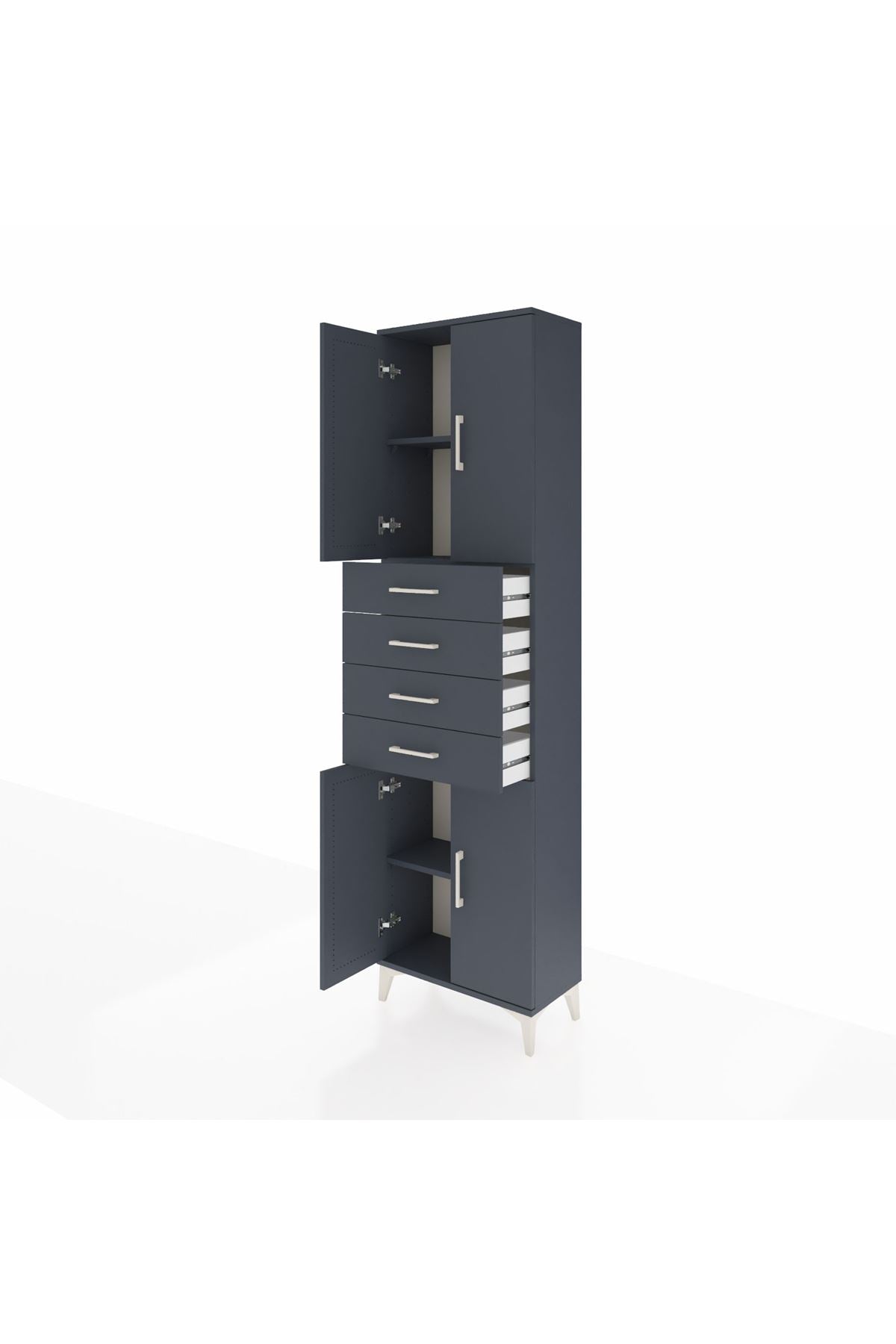 Arges Dolap 3 Raflı 4 Çekmeceli 4 Kapaklı 60x30x221 - S29M224V5A