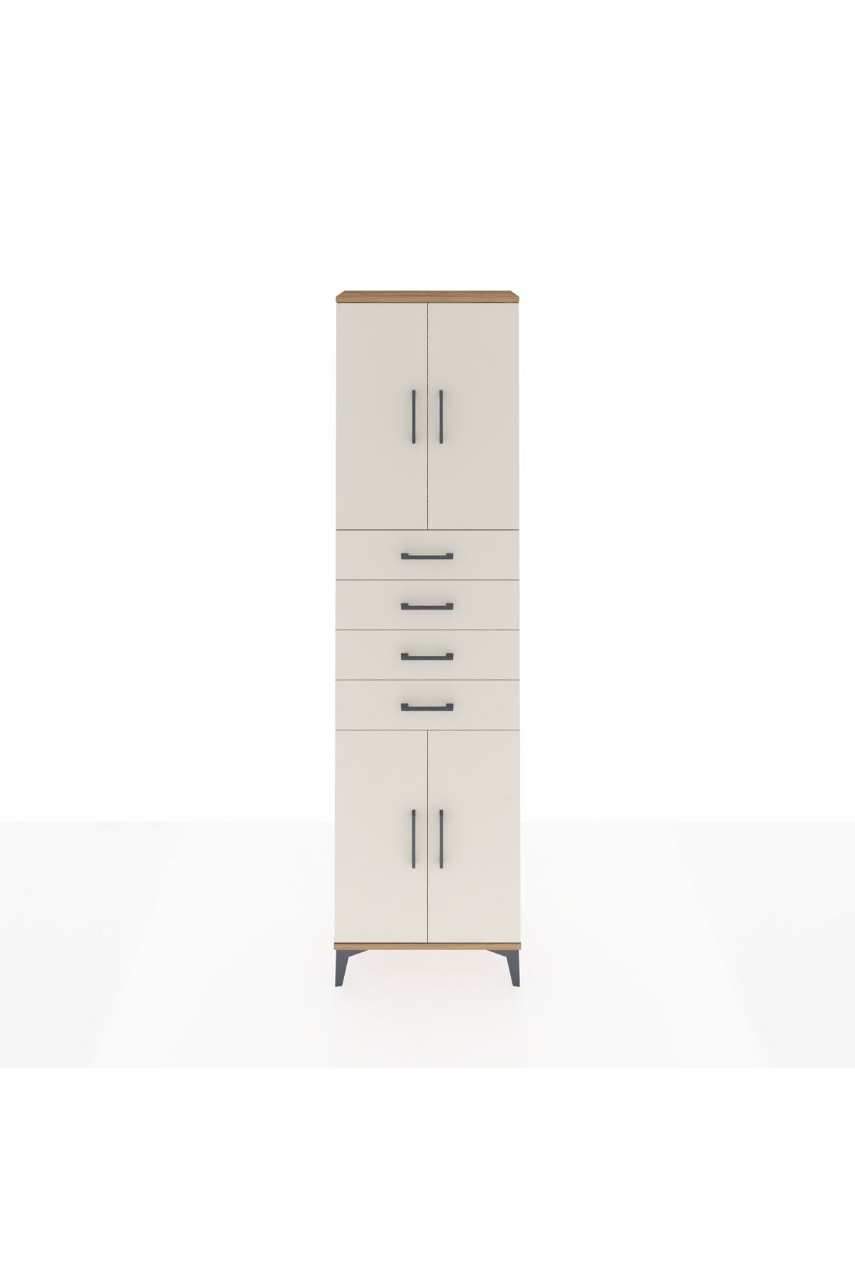 Arges Dolap 3 Raflı 4 Çekmeceli 4 Kapaklı 60x30x221 - S29M224V7A