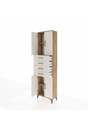 Arges Dolap 3 Raflı 4 Çekmeceli 4 Kapaklı 60x30x221 - S29M224V7A