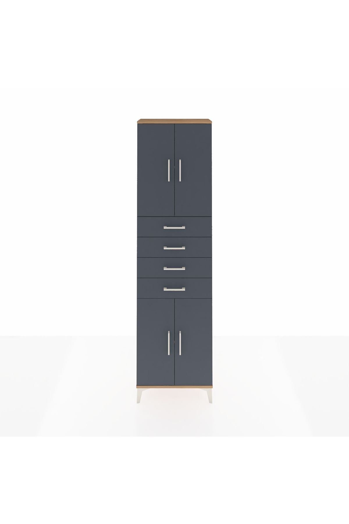 Arges Dolap 3 Raflı 4 Çekmeceli 4 Kapaklı 60x30x221 - S29M224V8A