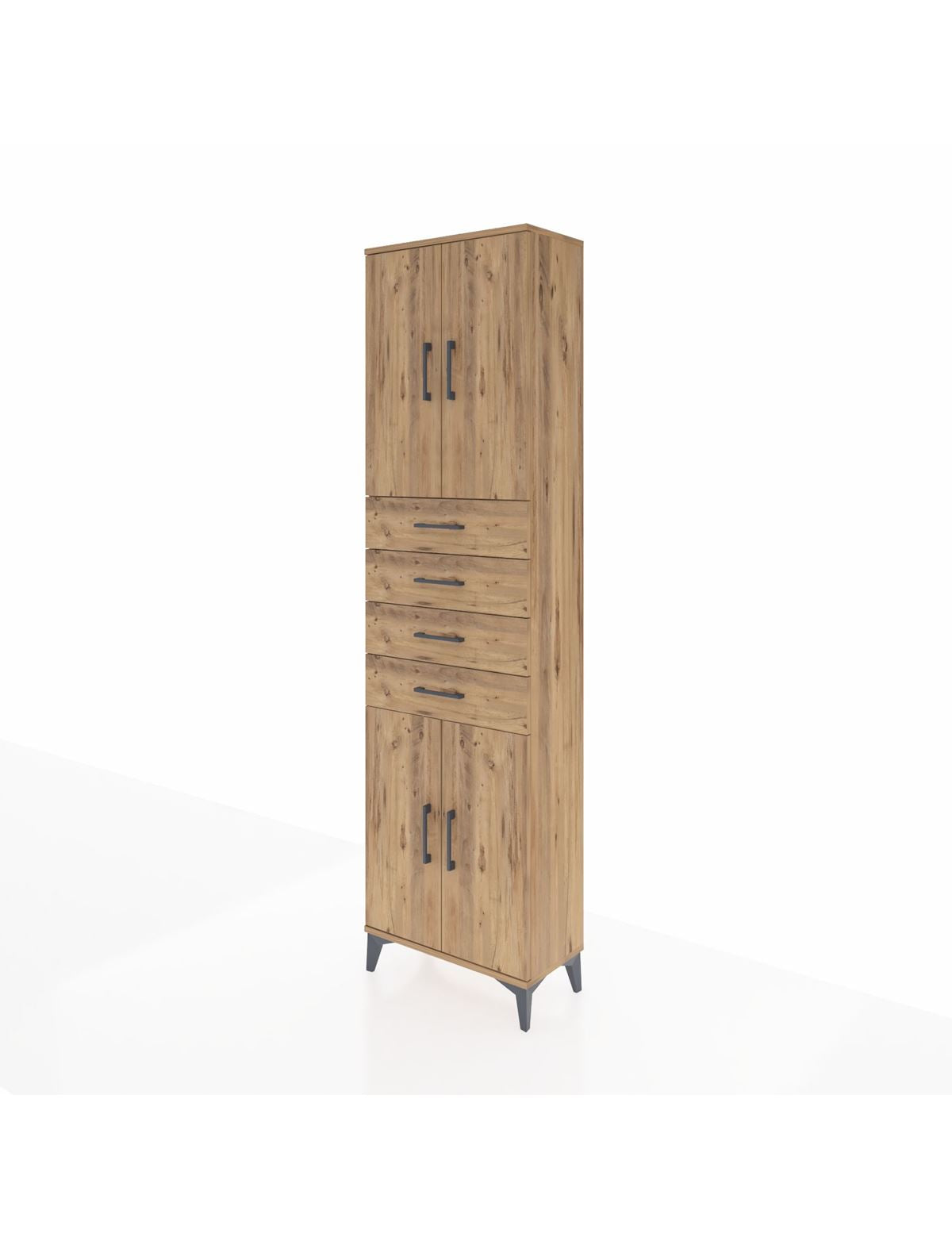 Arges Dolap 3 Raflı 4 Çekmeceli 4 Kapaklı 60x30x221 - S29M224V9A