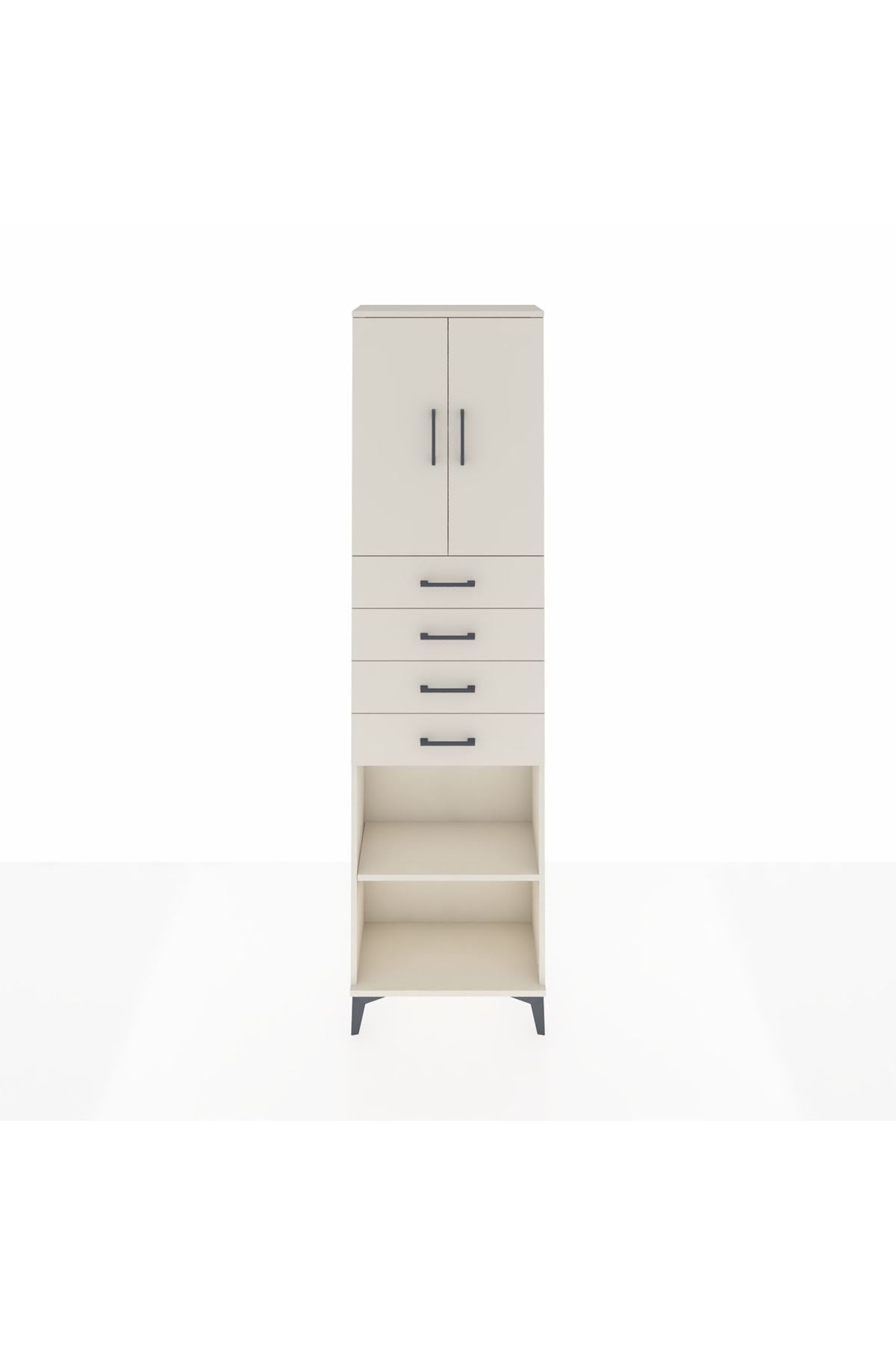 Arges Dolap 3 Raflı 4 Çekmeceli 2 Kapaklı 60x30x221 - S29M225V1A