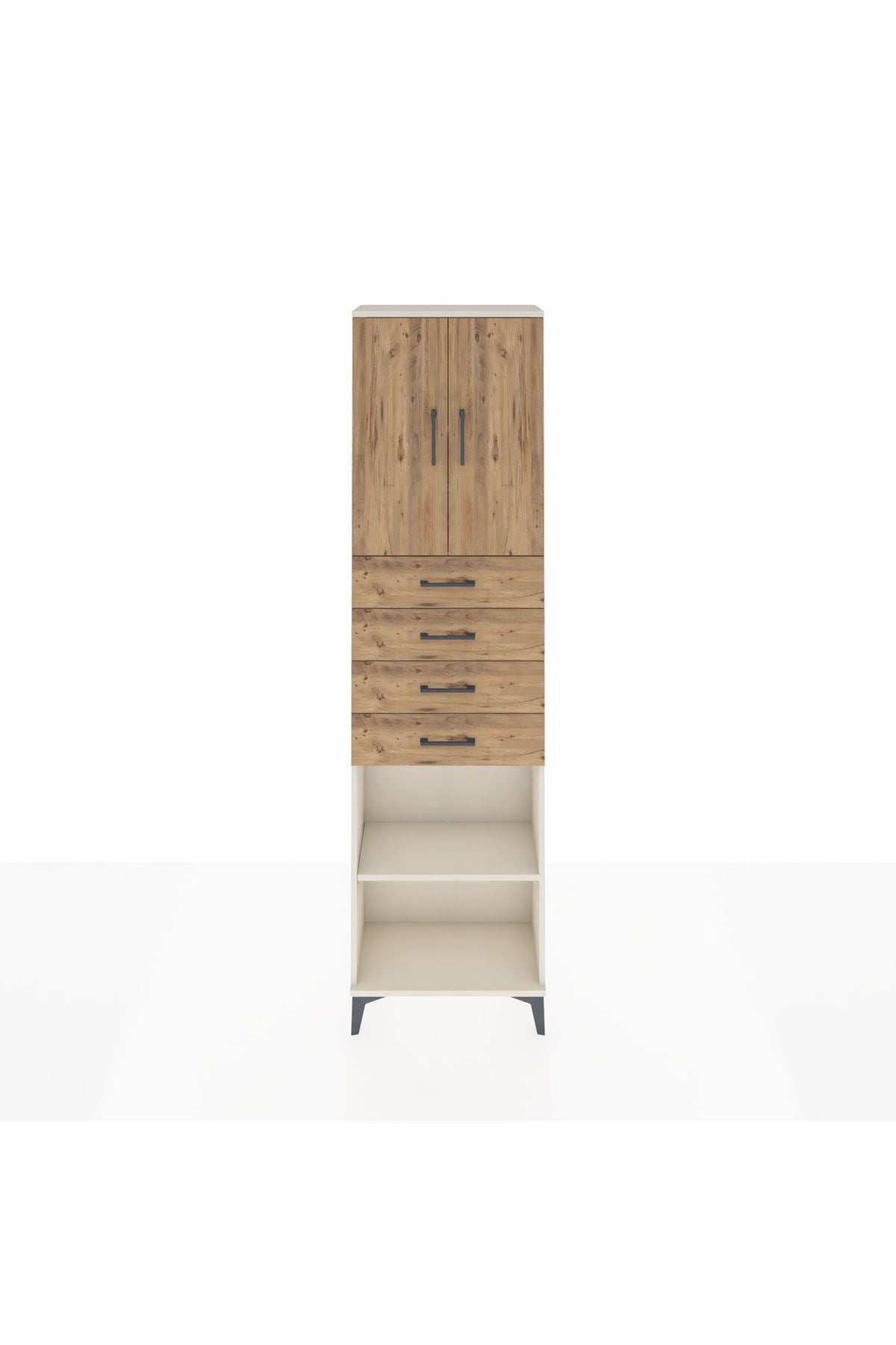 Arges Dolap 3 Raflı 4 Çekmeceli 2 Kapaklı 60x30x221 - S29M225V3A