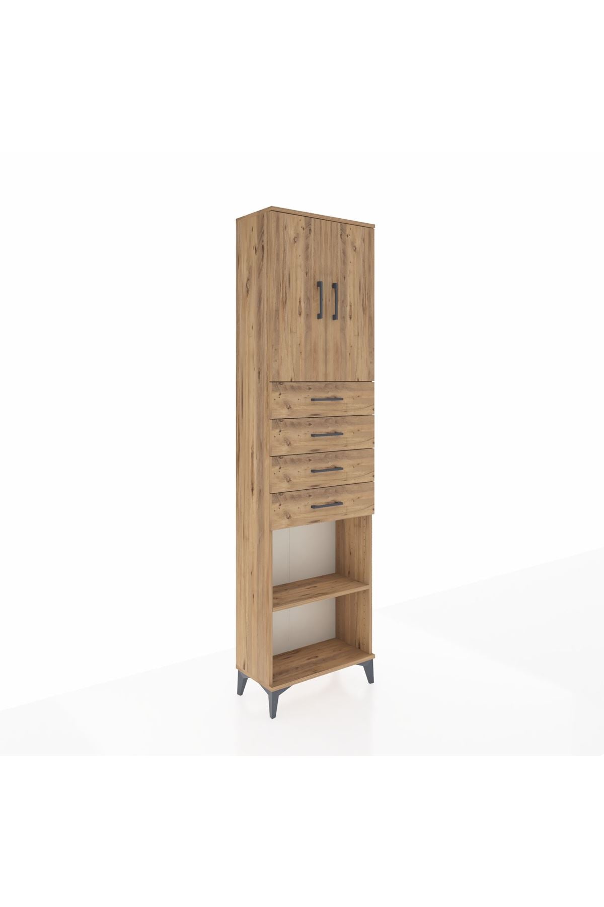 Arges Dolap 3 Raflı 4 Çekmeceli 2 Kapaklı 60x30x221 - S29M225V9A