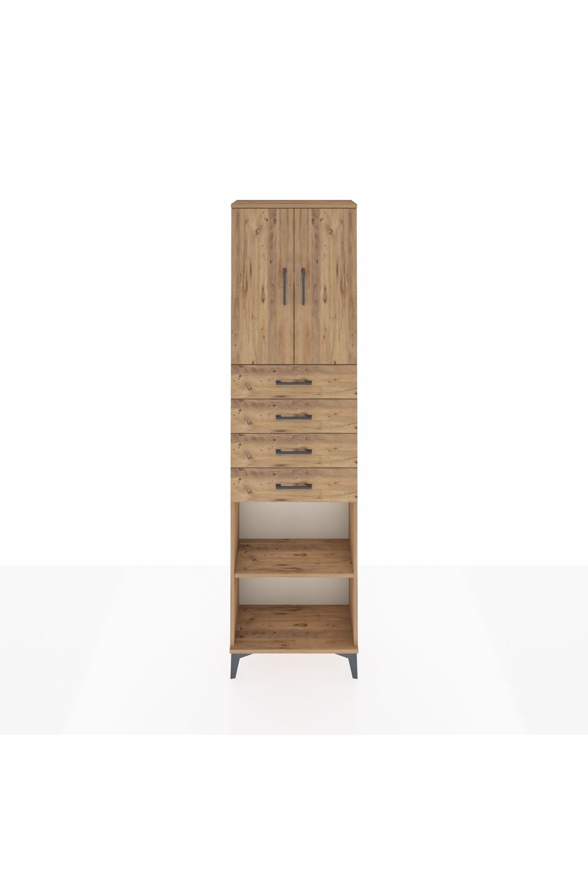 Arges Dolap 3 Raflı 4 Çekmeceli 2 Kapaklı 60x30x221 - S29M225V9A