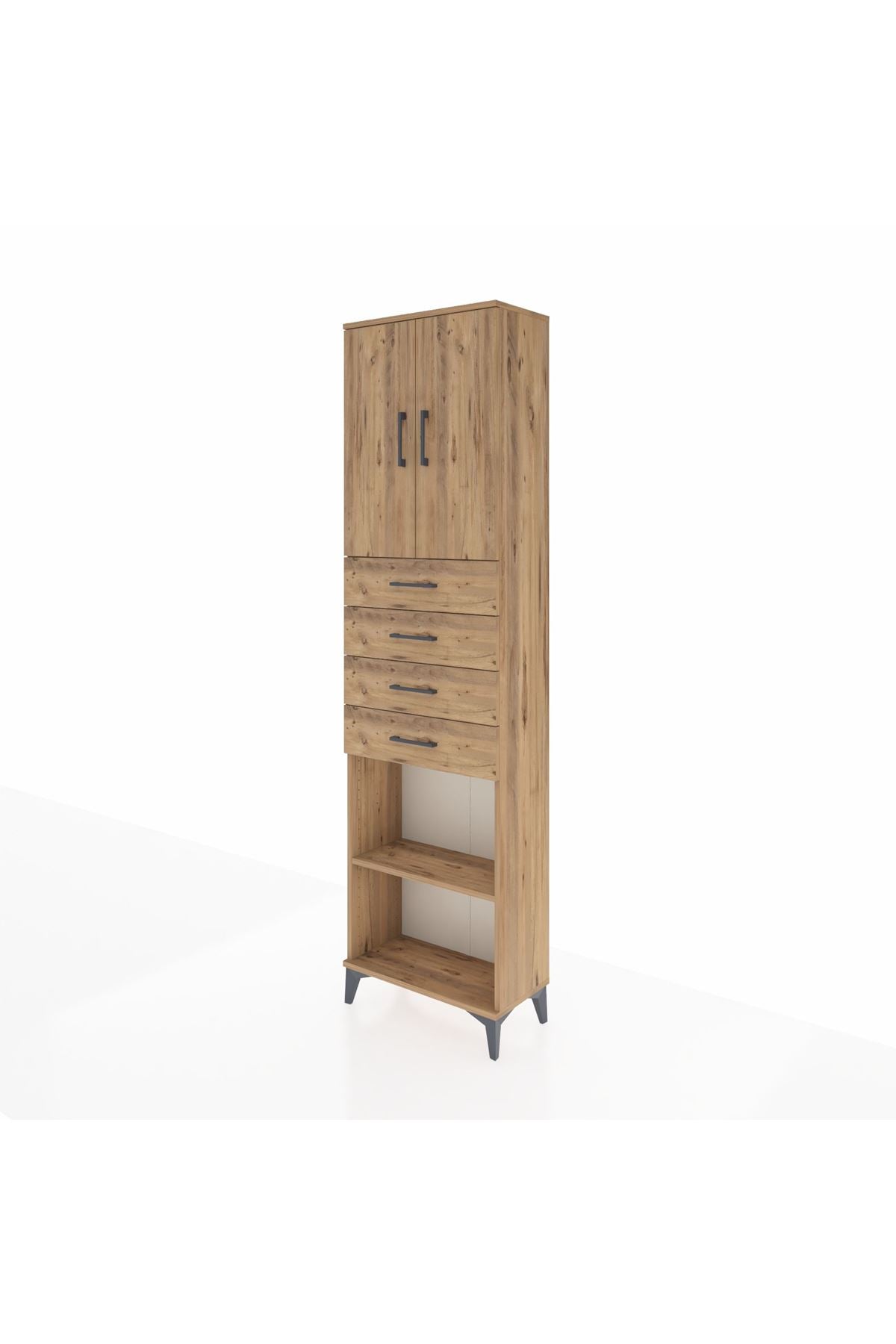Arges Dolap 3 Raflı 4 Çekmeceli 2 Kapaklı 60x30x221 - S29M225V9A