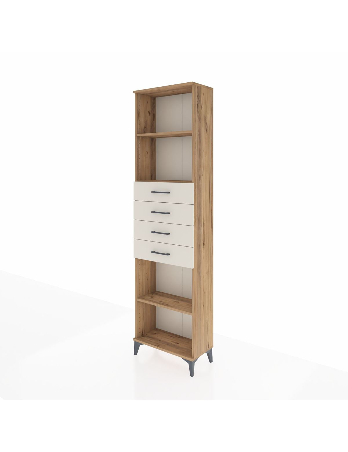 Arges Dolap 3 Raflı 4 Çekmeceli 60x30x221 - S29M227V7A
