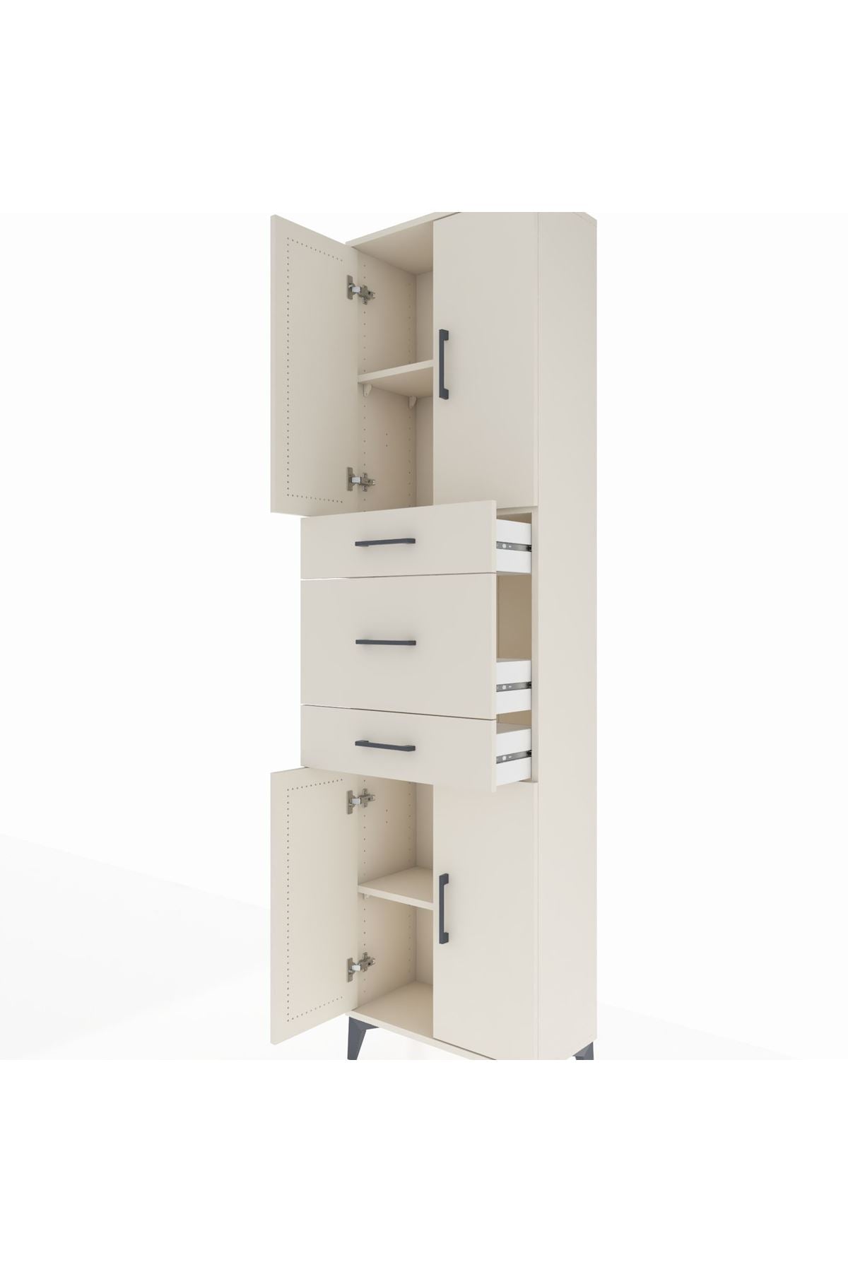 Arges Dolap 3 Raflı 3 Çekmeceli 4 Kapaklı 60x30x221 - S29M228V1A
