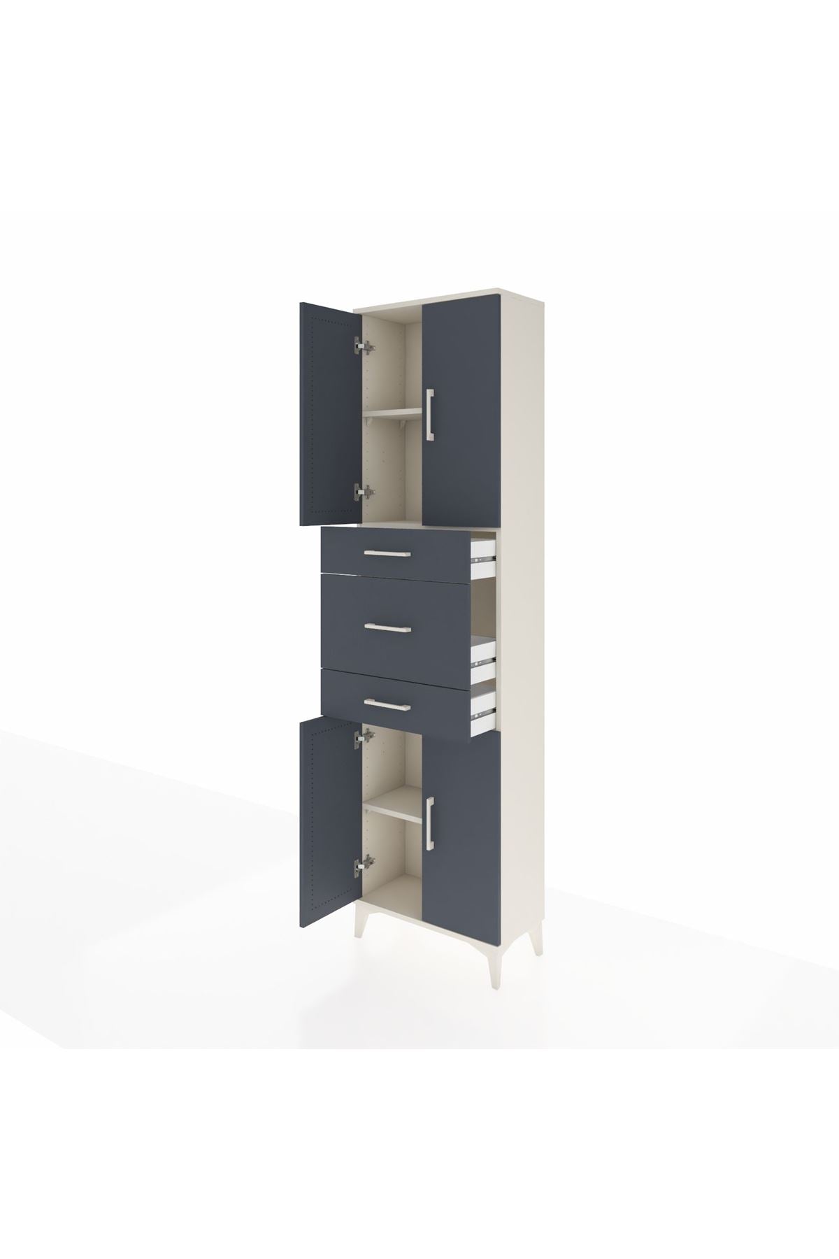 Arges Dolap 3 Raflı 3 Çekmeceli 4 Kapaklı 60x30x221 - S29M228V2A