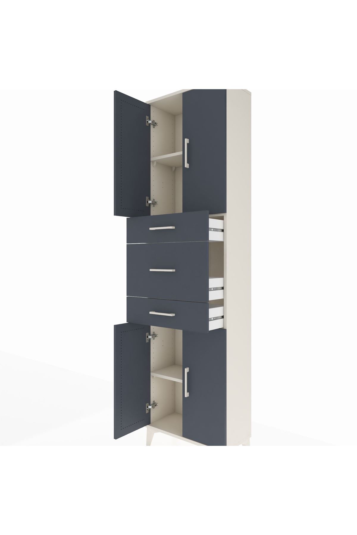 Arges Dolap 3 Raflı 3 Çekmeceli 4 Kapaklı 60x30x221 - S29M228V2A