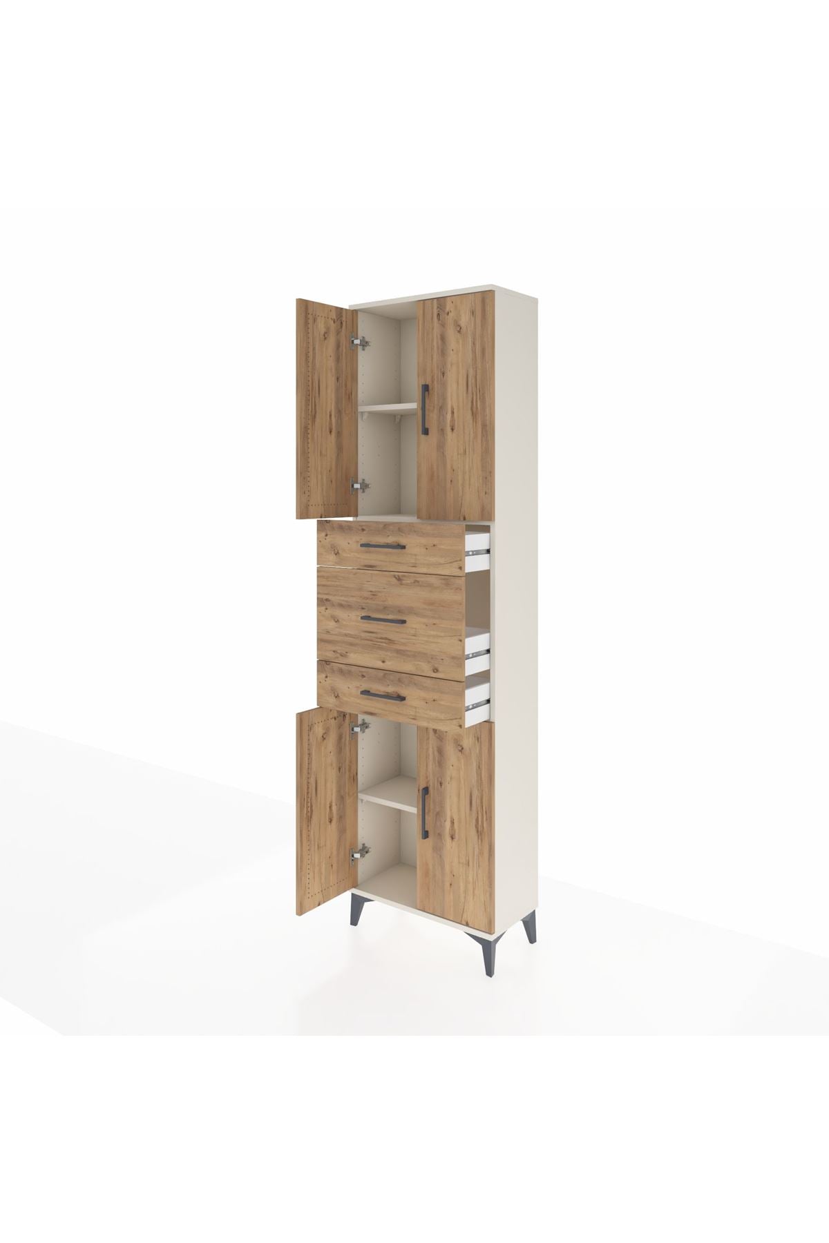 Arges Dolap 3 Raflı 3 Çekmeceli 4 Kapaklı 60x30x221 - S29M228V3A