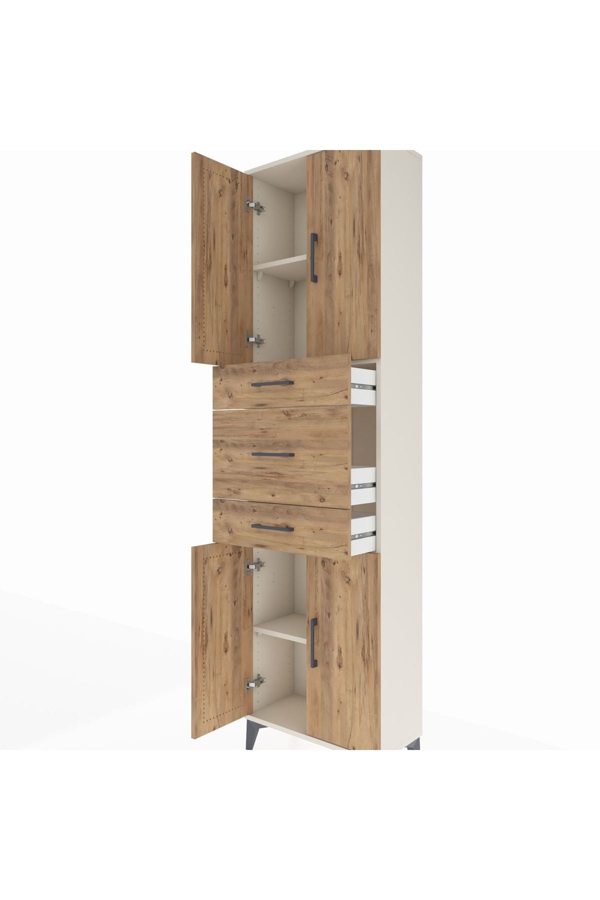Arges Dolap 3 Raflı 3 Çekmeceli 4 Kapaklı 60x30x221 - S29M228V3A
