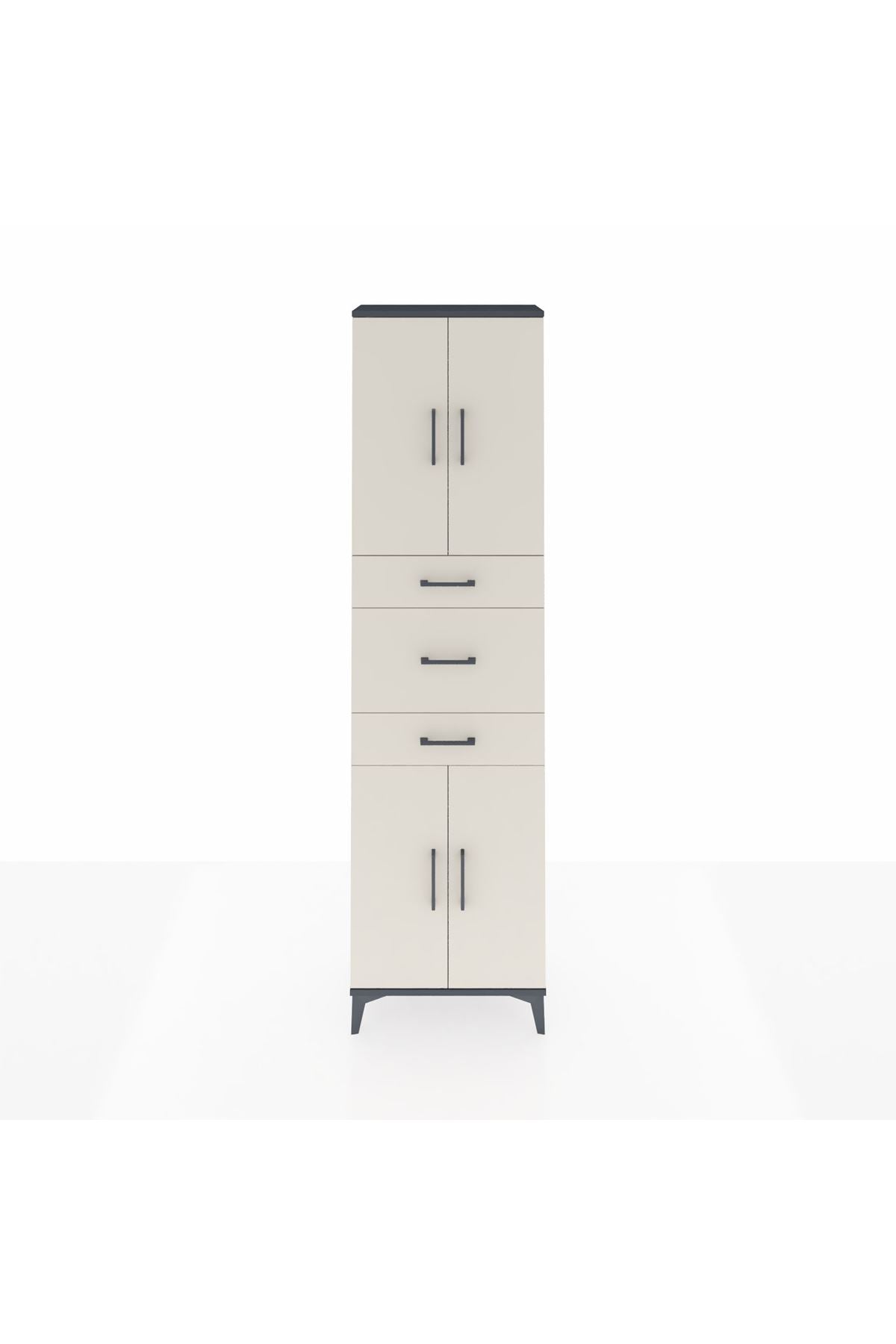 Arges Dolap 3 Raflı 3 Çekmeceli 4 Kapaklı 60x30x221 - S29M228V4A