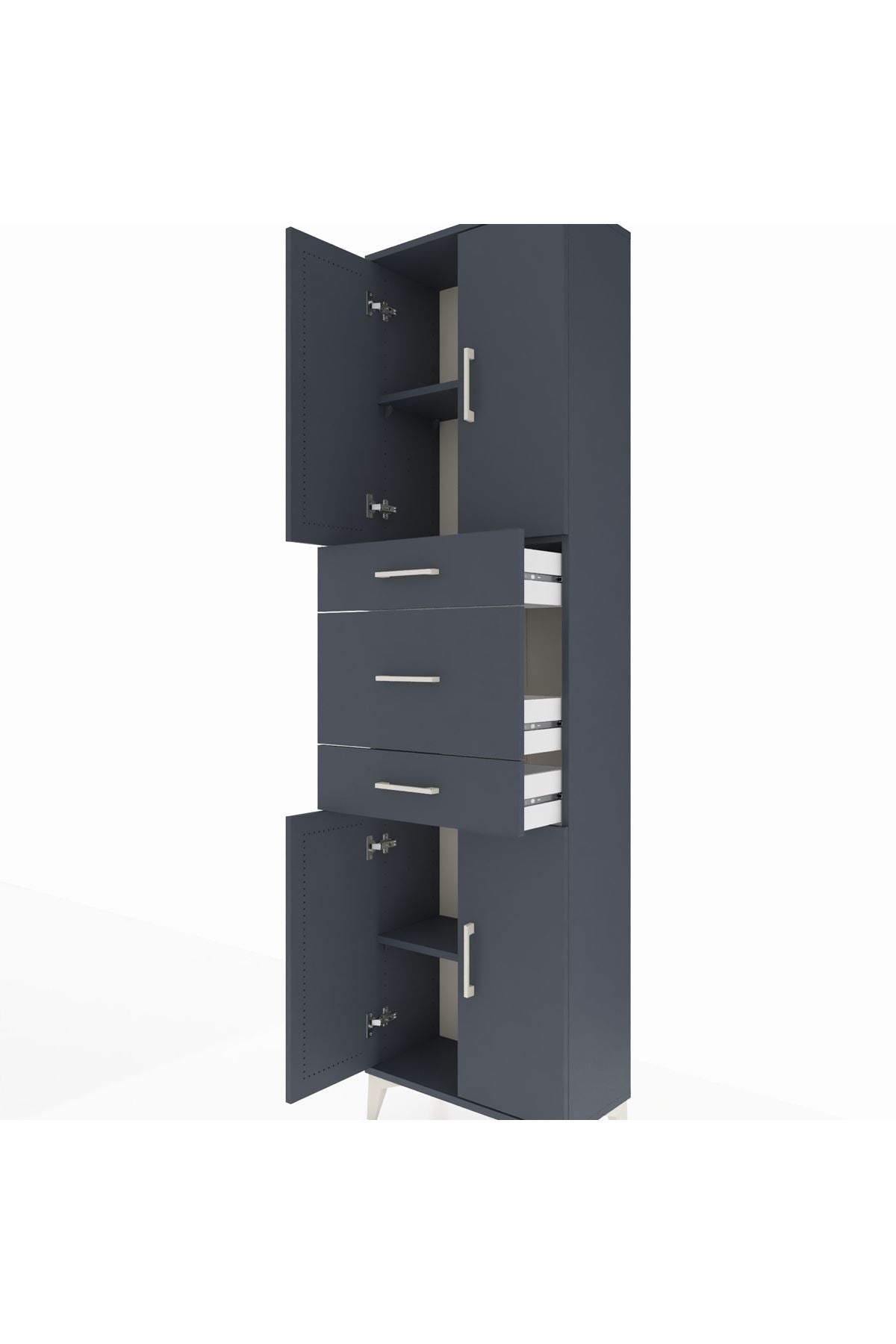 Arges Dolap 3 Raflı 3 Çekmeceli 4 Kapaklı 60x30x221 - S29M228V5A