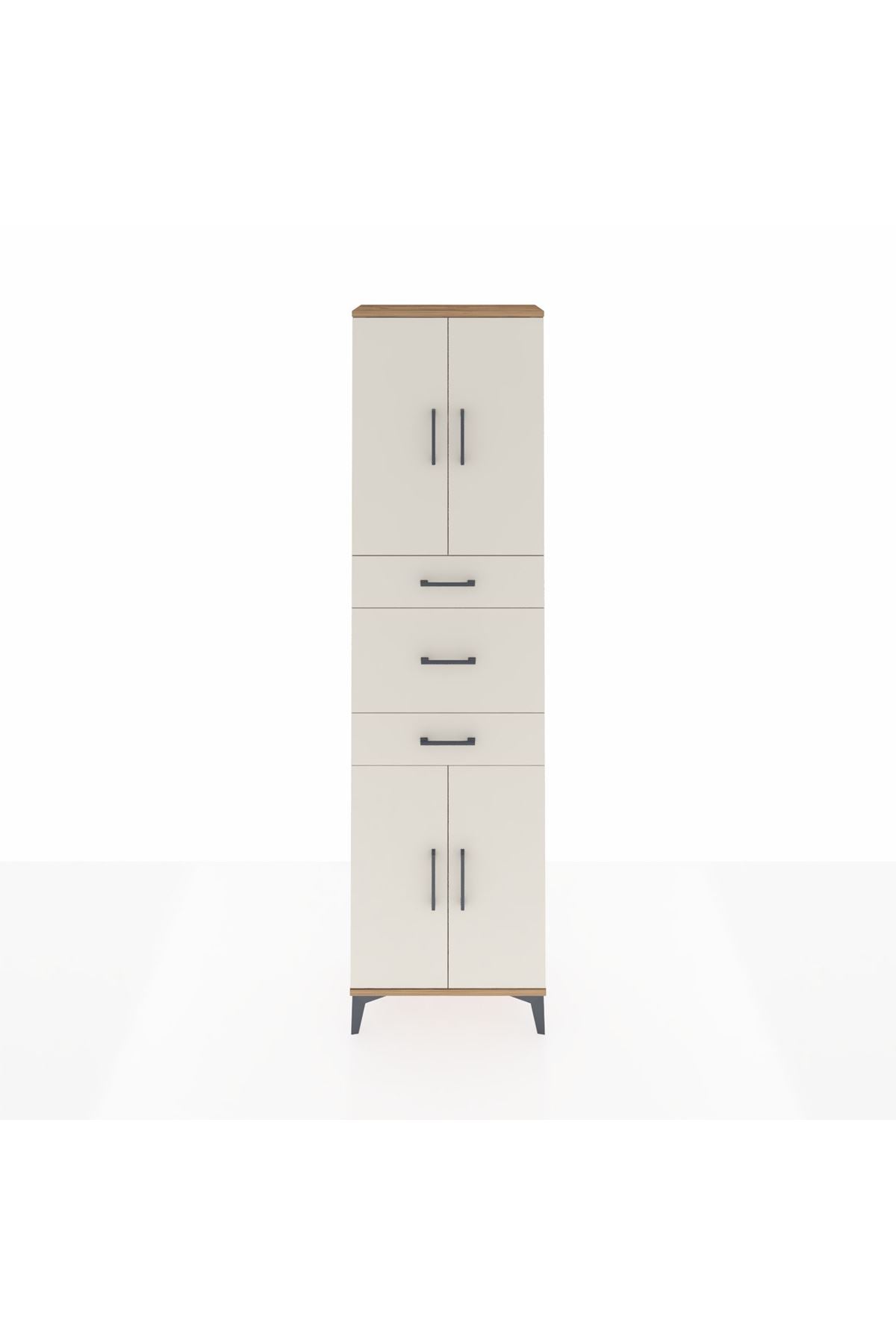 Arges Dolap 3 Raflı 3 Çekmeceli 4 Kapaklı 60x30x221 - S29M228V7A