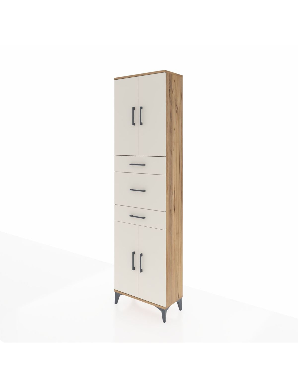Arges Dolap 3 Raflı 3 Çekmeceli 4 Kapaklı 60x30x221 - S29M228V7A