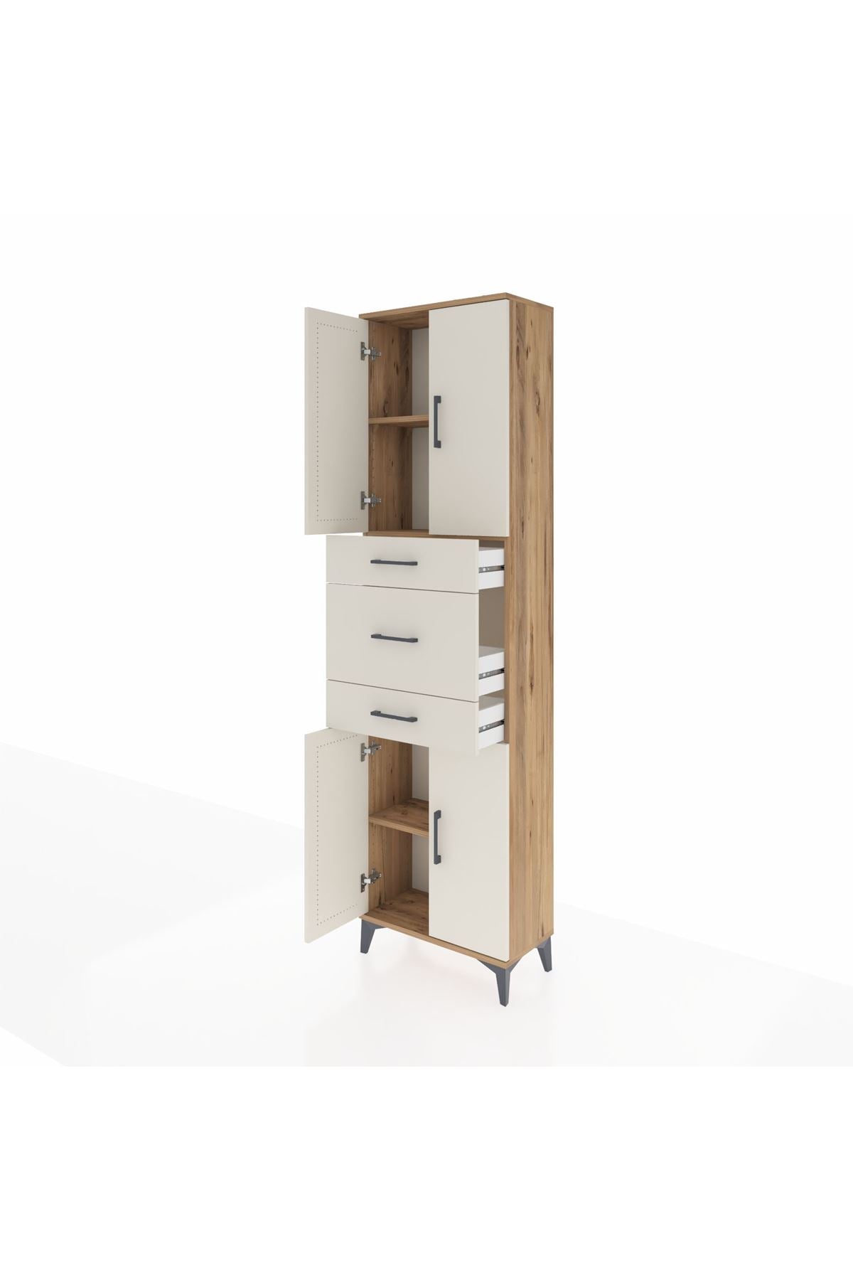 Arges Dolap 3 Raflı 3 Çekmeceli 4 Kapaklı 60x30x221 - S29M228V7A