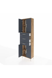 Arges Dolap 3 Raflı 3 Çekmeceli 4 Kapaklı 60x30x221 - S29M228V8A