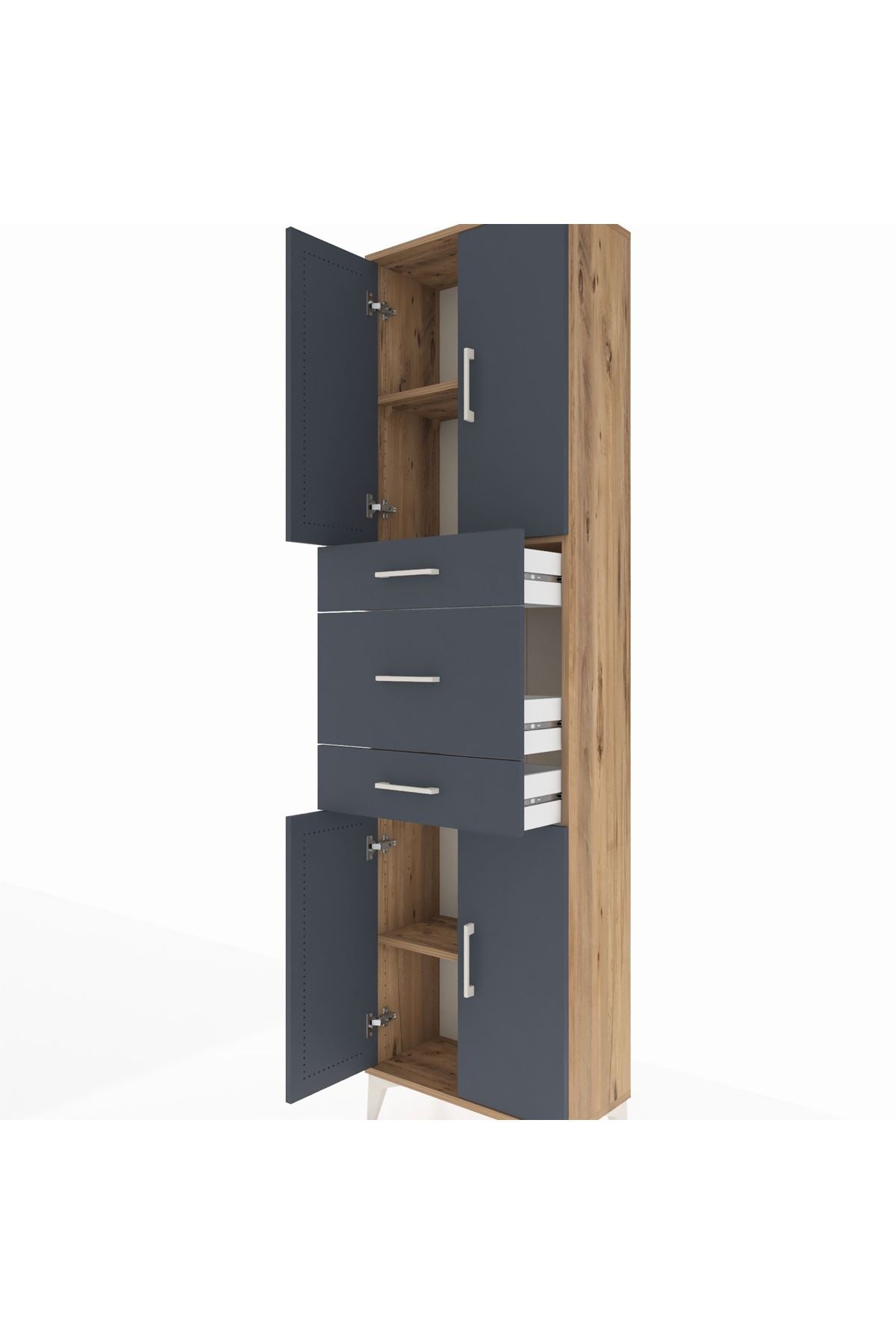 Arges Dolap 3 Raflı 3 Çekmeceli 4 Kapaklı 60x30x221 - S29M228V8A