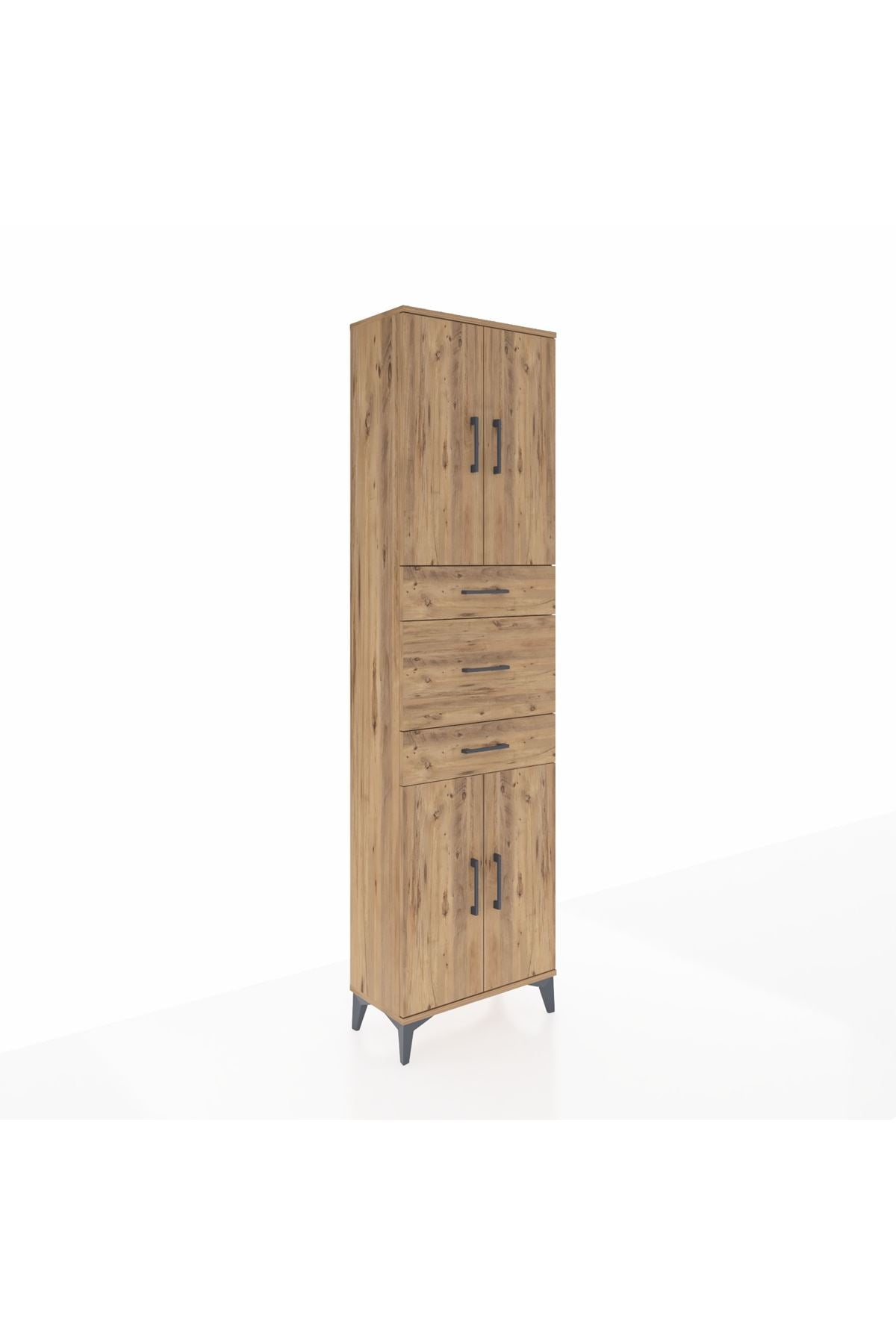 Arges Dolap 3 Raflı 3 Çekmeceli 4 Kapaklı 60x30x221 - S29M228V9A