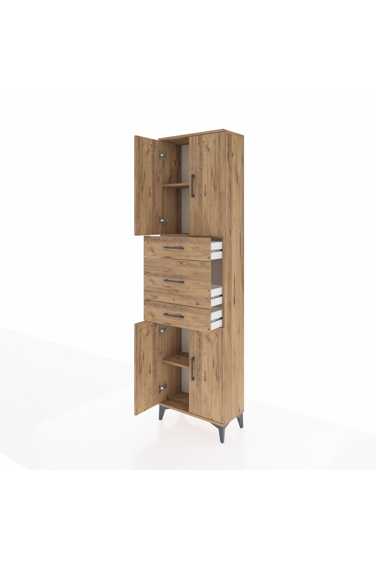 Arges Dolap 3 Raflı 3 Çekmeceli 4 Kapaklı 60x30x221 - S29M228V9A