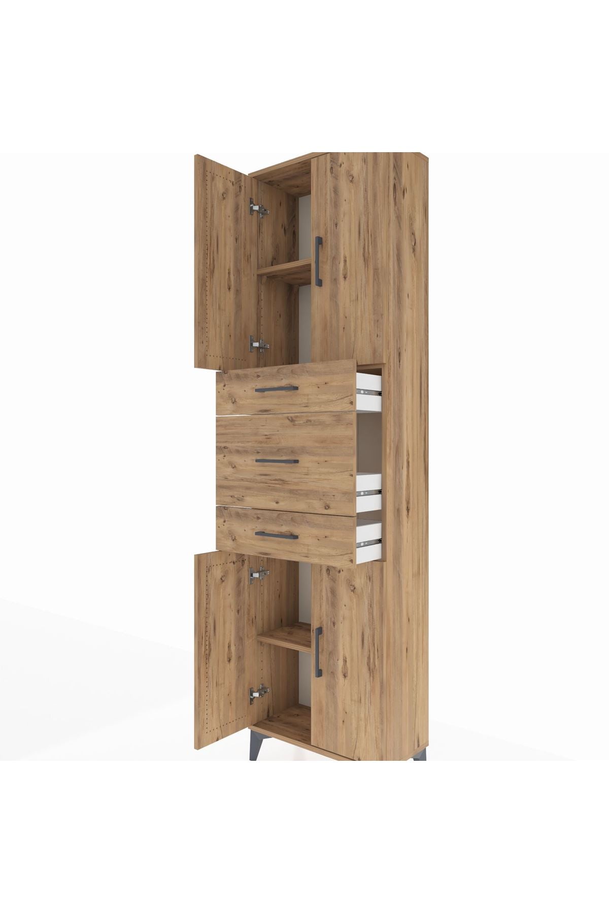 Arges Dolap 3 Raflı 3 Çekmeceli 4 Kapaklı 60x30x221 - S29M228V9A