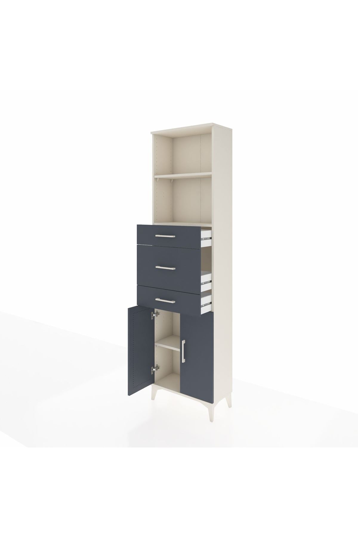 Arges Dolap 3 Raflı 3 Çekmeceli 2 Kapaklı 60x30x221 - S29M229V2A