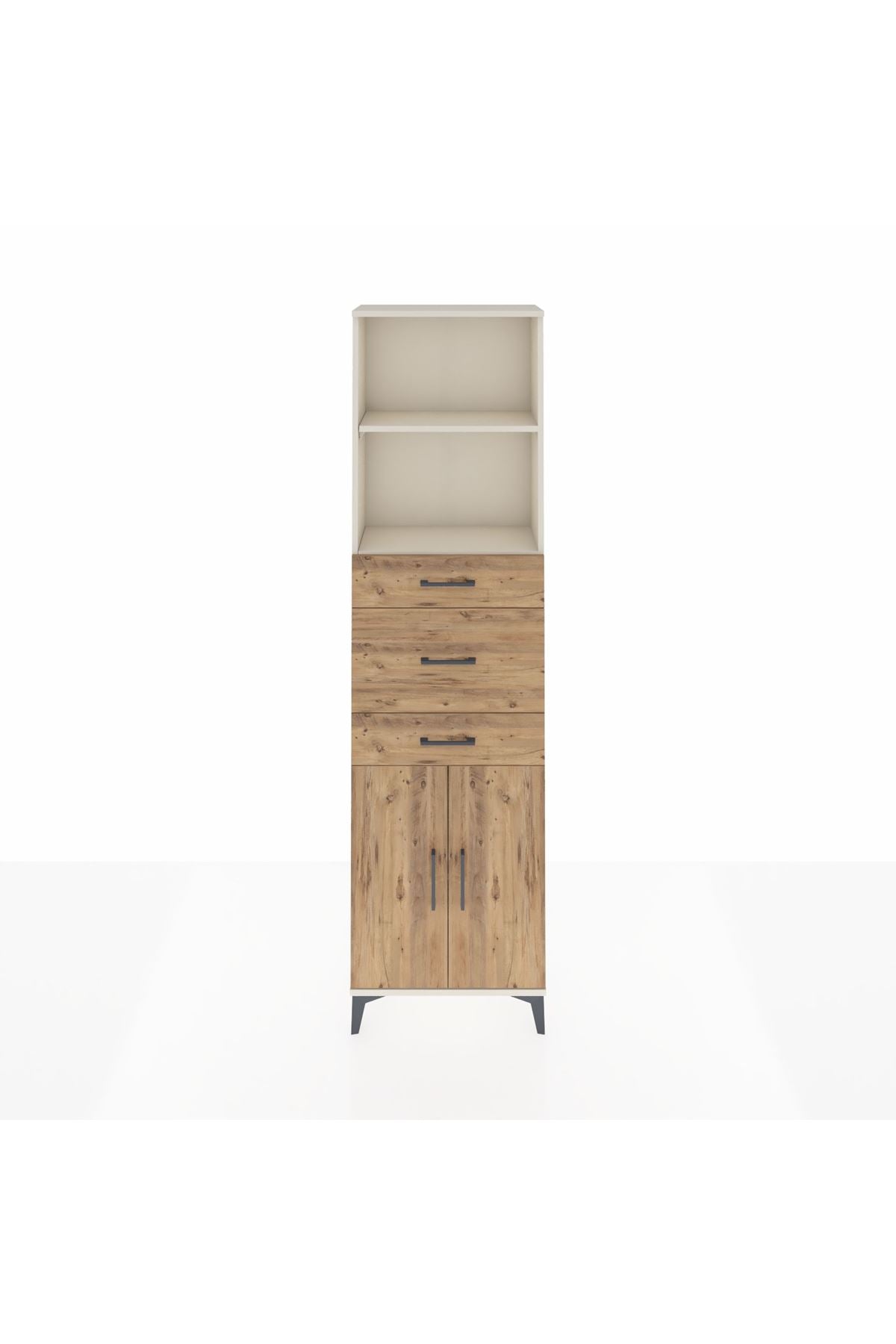 Arges Dolap 3 Raflı 3 Çekmeceli 2 Kapaklı 60x30x221 - S29M229V3A