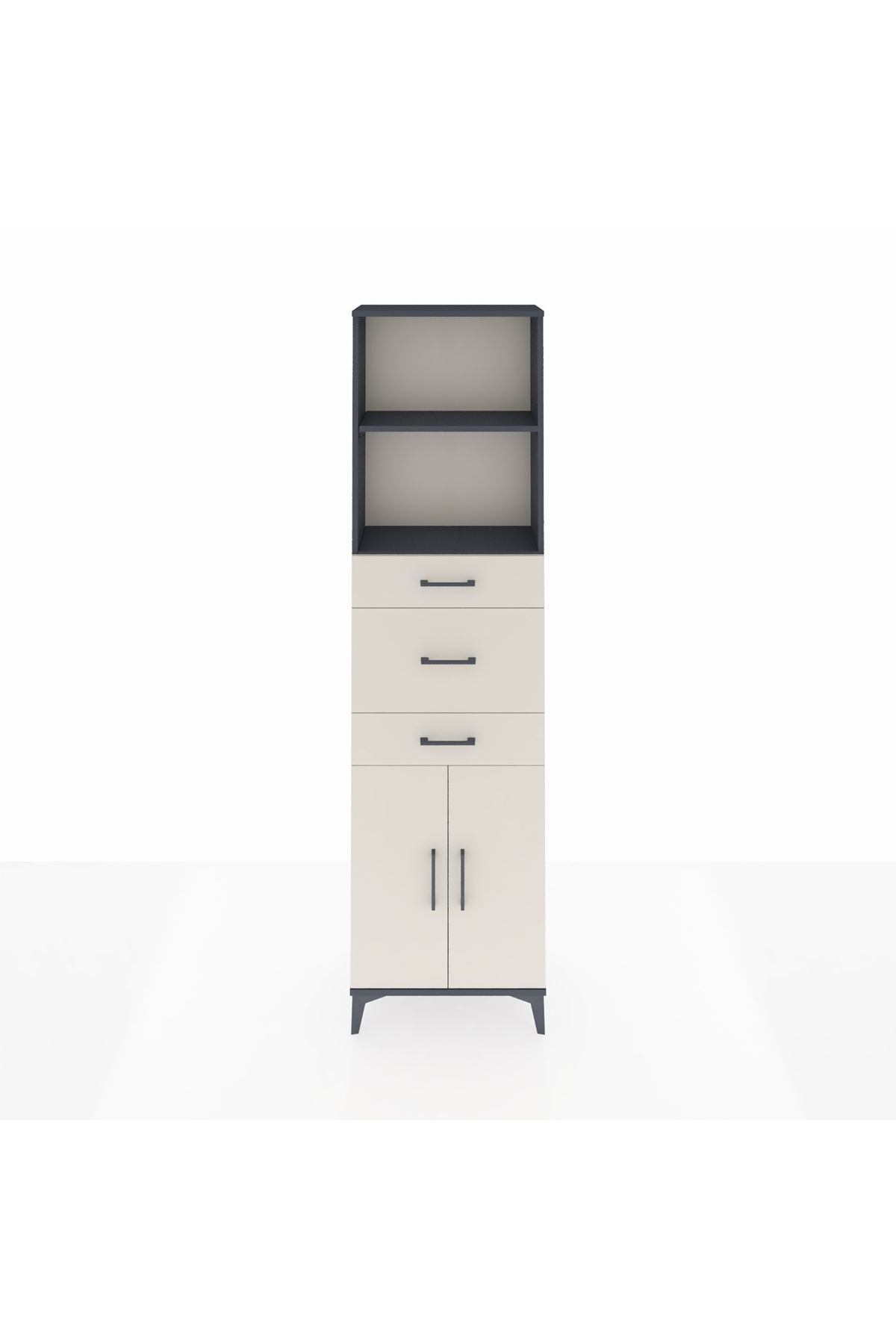 Arges Dolap 3 Raflı 3 Çekmeceli 2 Kapaklı 60x30x221 - S29M229V4A
