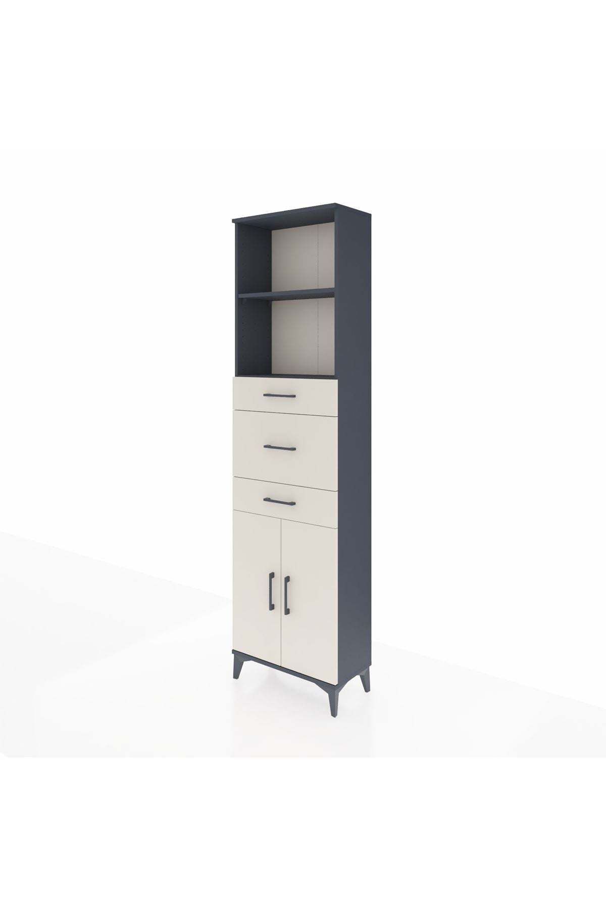 Arges Dolap 3 Raflı 3 Çekmeceli 2 Kapaklı 60x30x221 - S29M229V4A