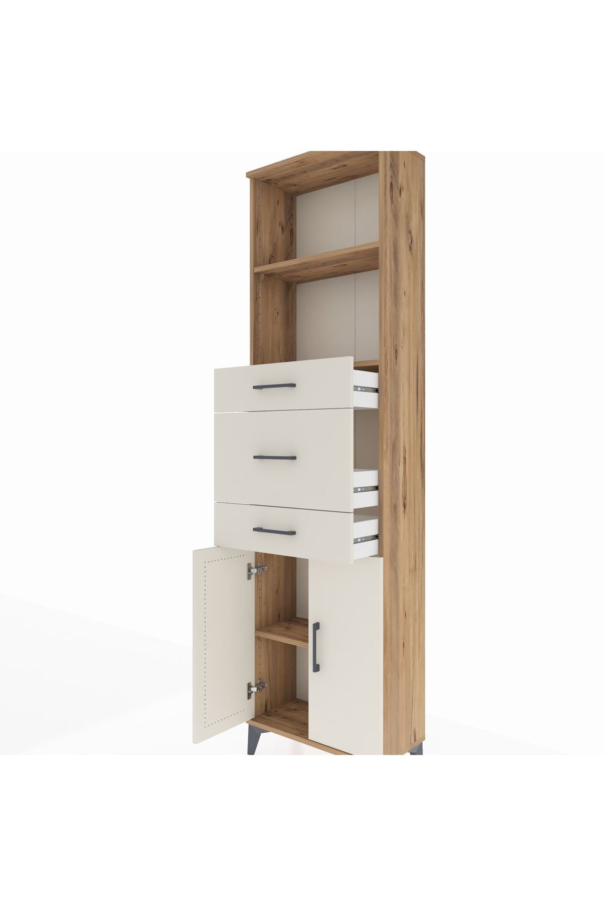 Arges Dolap 3 Raflı 3 Çekmeceli 2 Kapaklı 60x30x221 - S29M229V7A